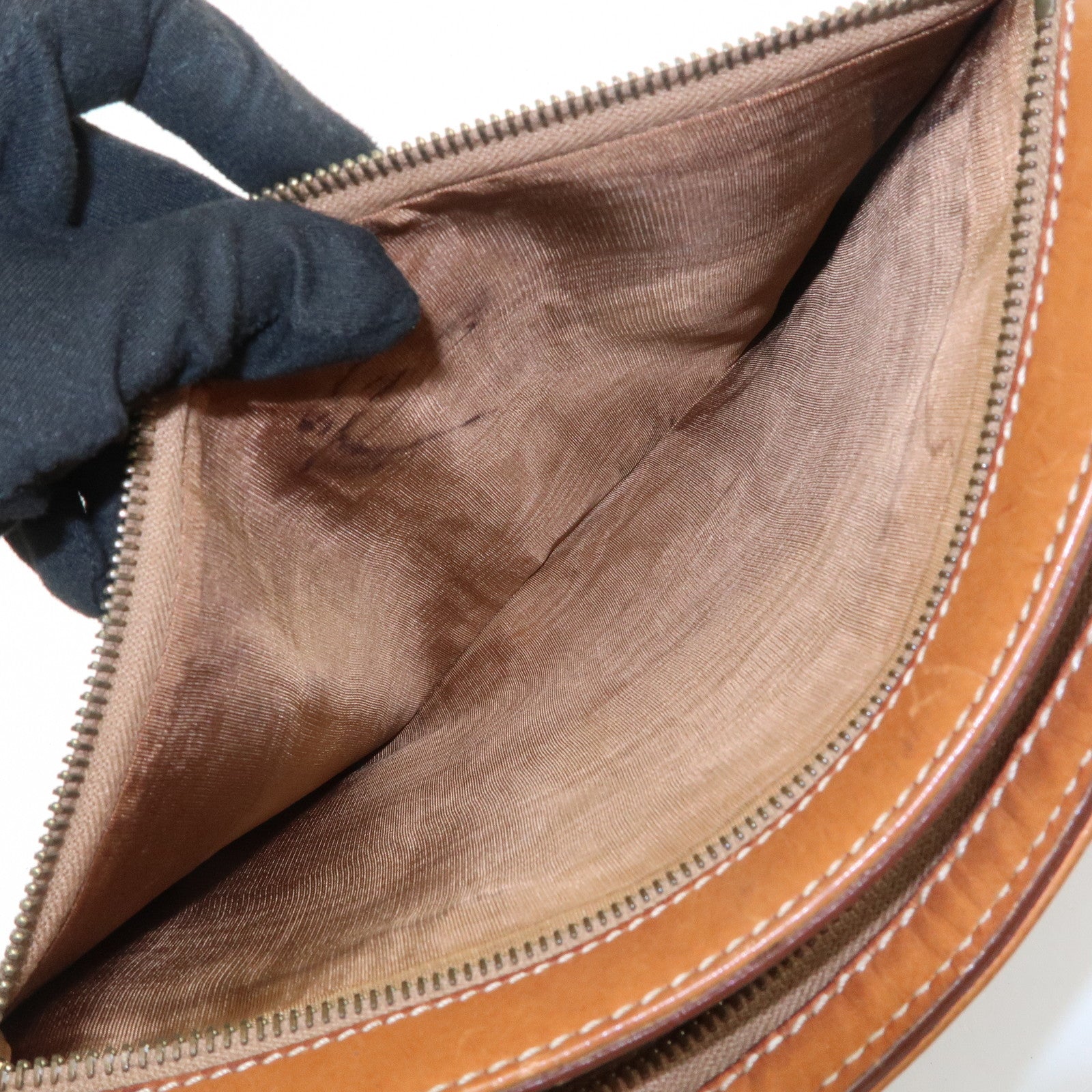 CELINE Macadam PVC Logo Leather Clutch Bag Brown