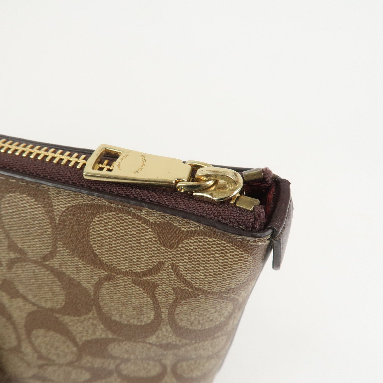 COACH Signature PVC Embossed Leather Tote Bag Shoulder Bag Brown