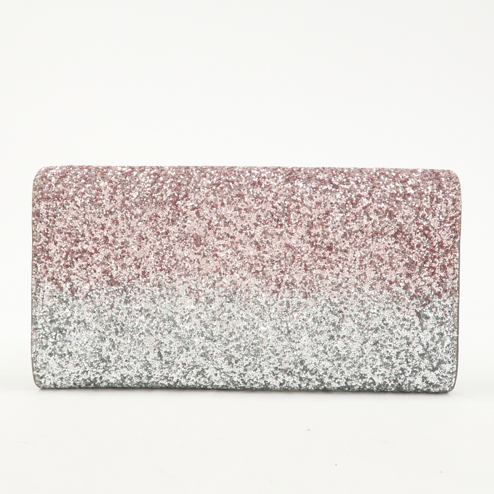 JIMMY CHOO Chain Shoulder Bag Clutch Bag Glitter Pink Gray Silver