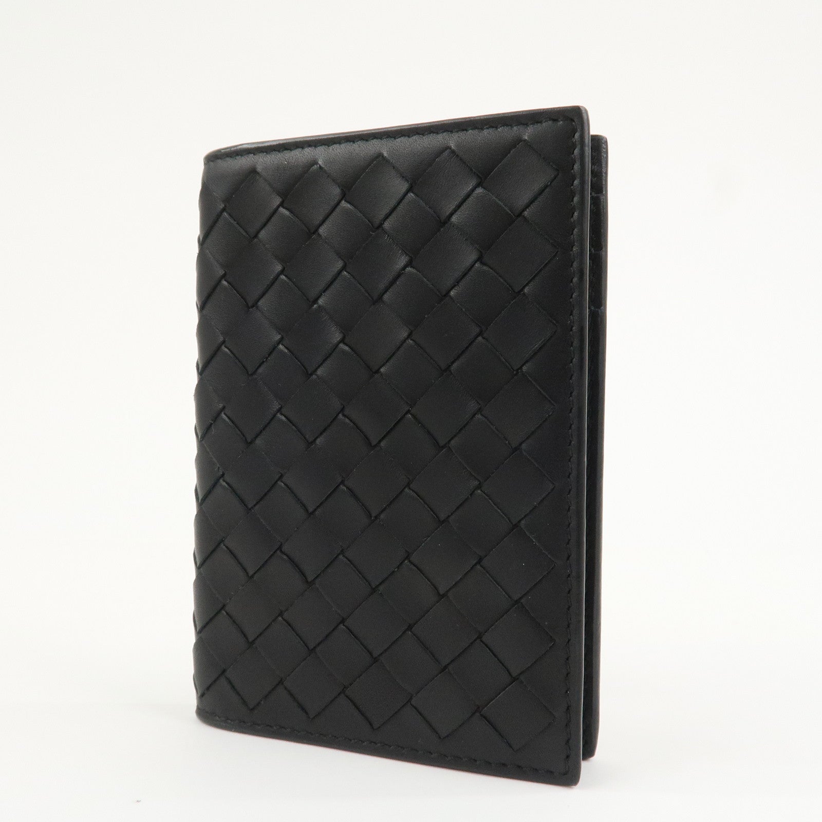 BOTTEGA VENETA Intrecciato Leather Card Case Black