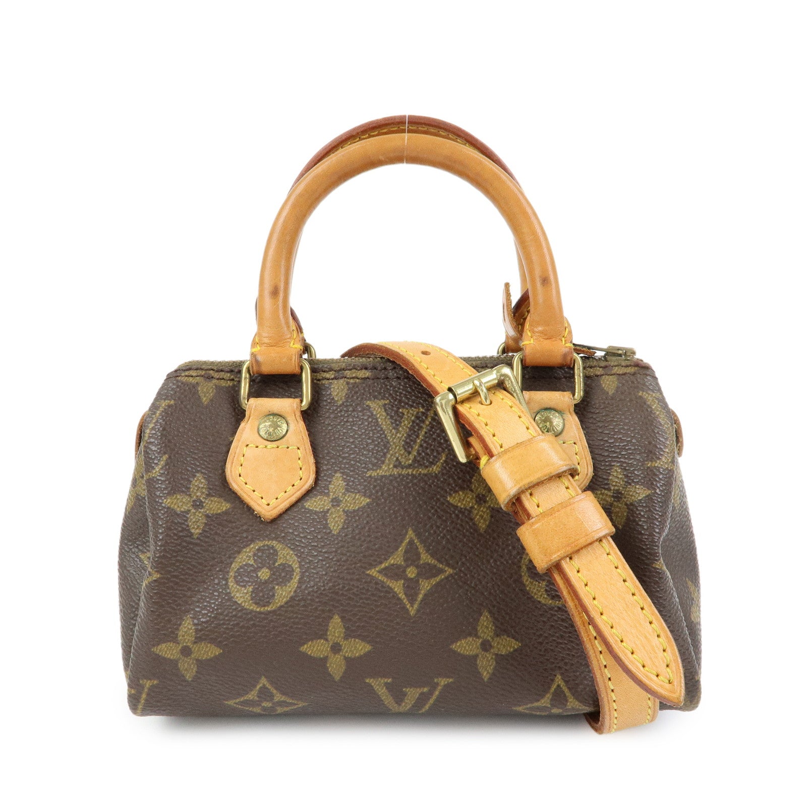 Louis Vuitton Monogram Mini Speedy Hand Bag & Strap Brown M41534
