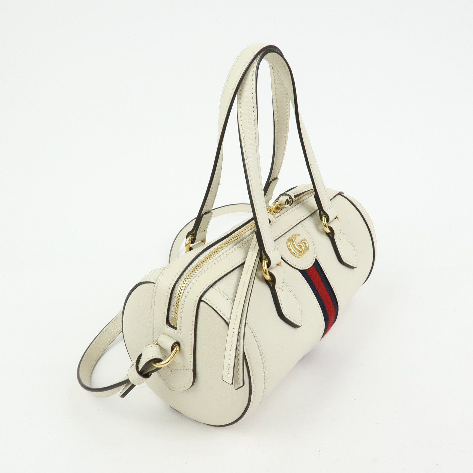 GUCCI Ophidia Sherry Leather 2Way Hand Shoulder Bag White 602577