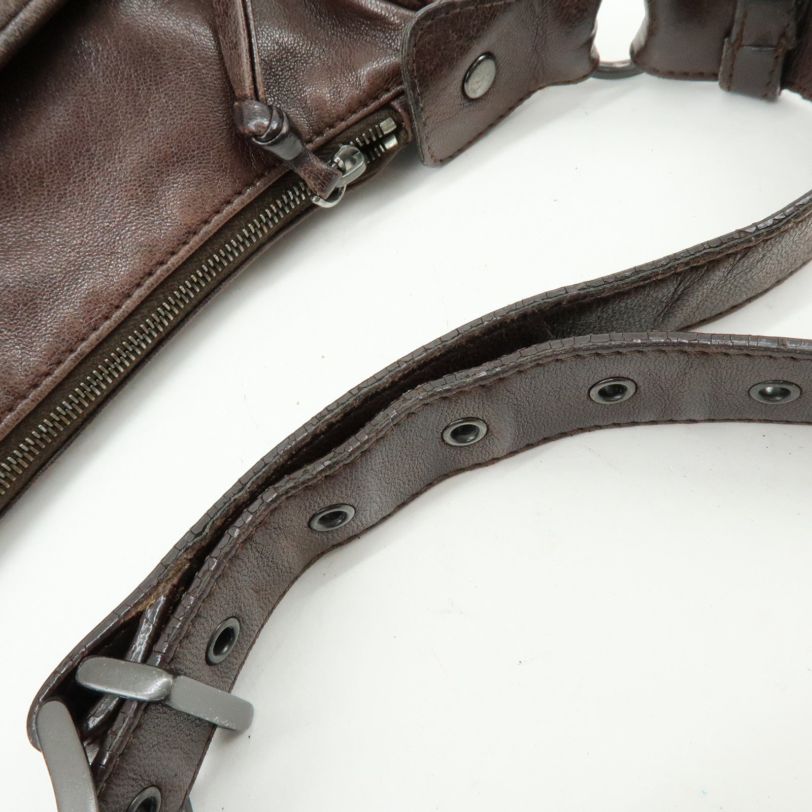 BOTTEGA VENETA Intrecciato Leather Shoulder Crossbody Bag Brown