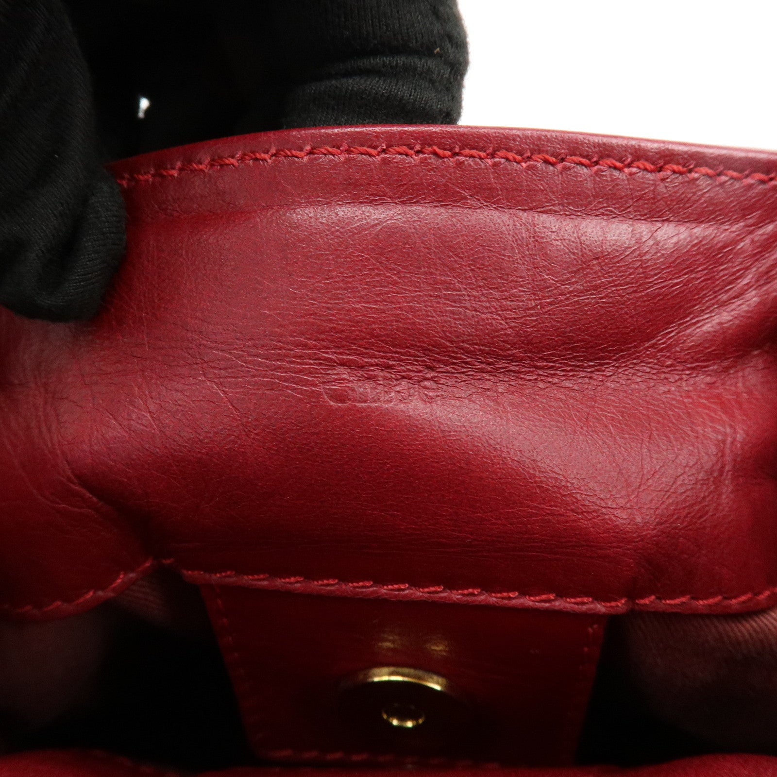 Chloe Victoria Leather 2Way Bag Shoulder Bag Hand Bag Red