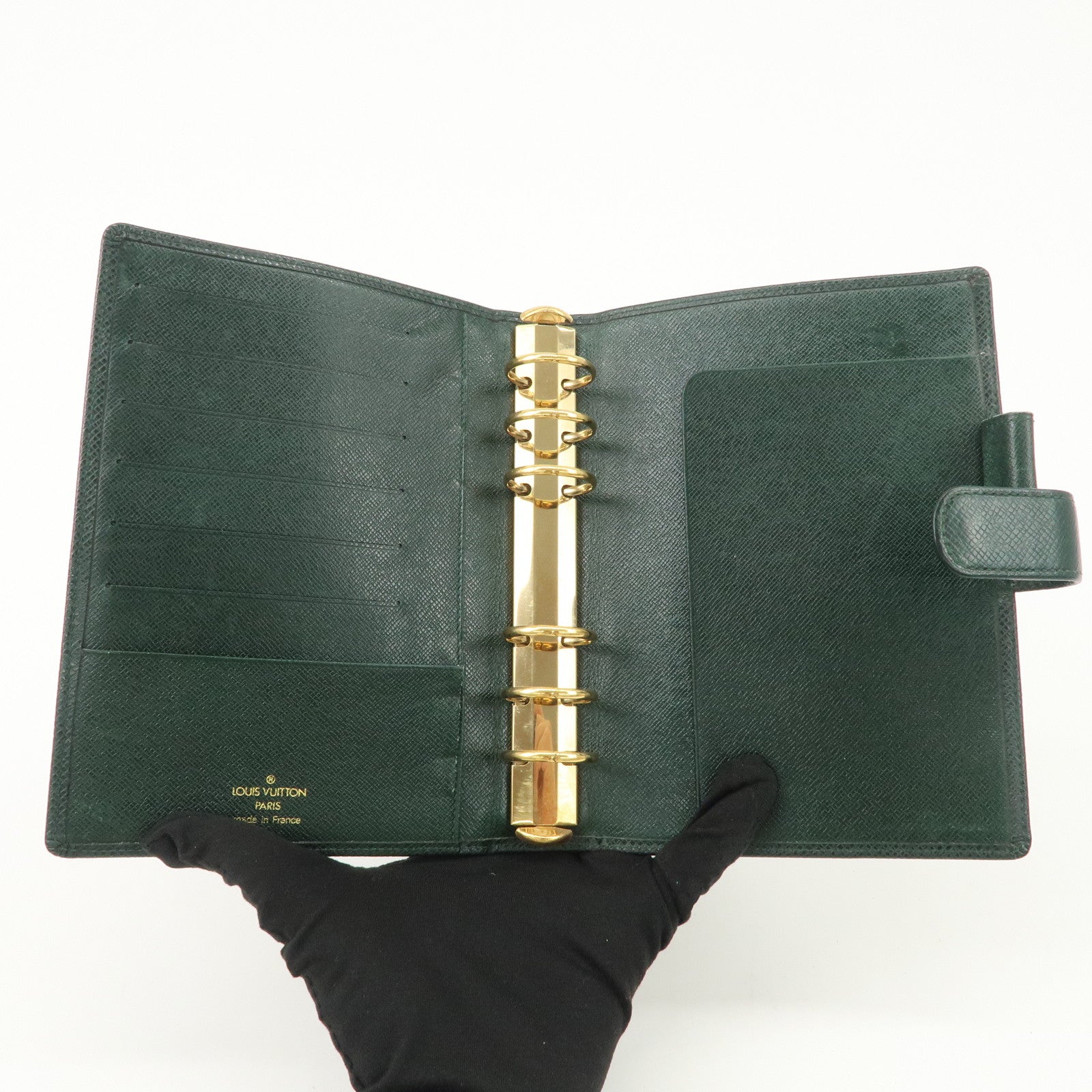 Louis Vuitton Taiga Agenda MM Planner Cover Epicea R20431 Used