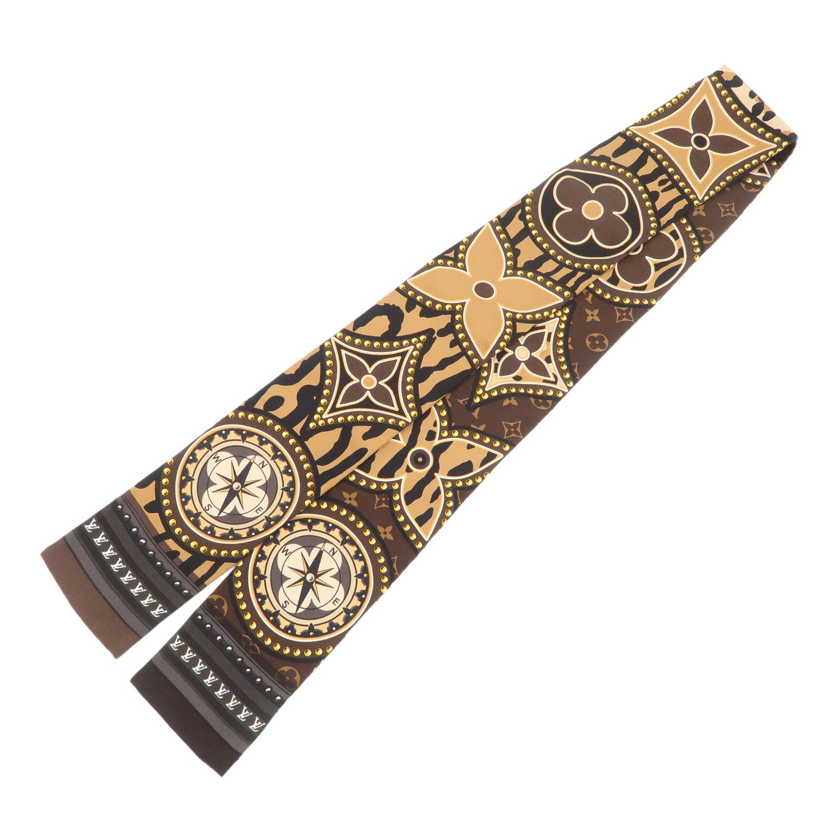 Louis Vuitton Monogram LV World Bandeau Silk 100% Scarf M70853