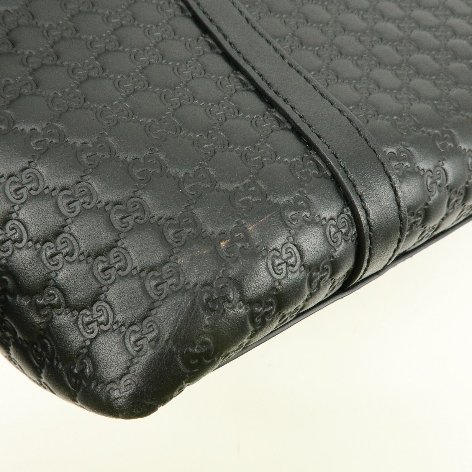 GUCCI Micro Guccissima Leather 2Way Bag Hand Bag Shoulder Bag Black