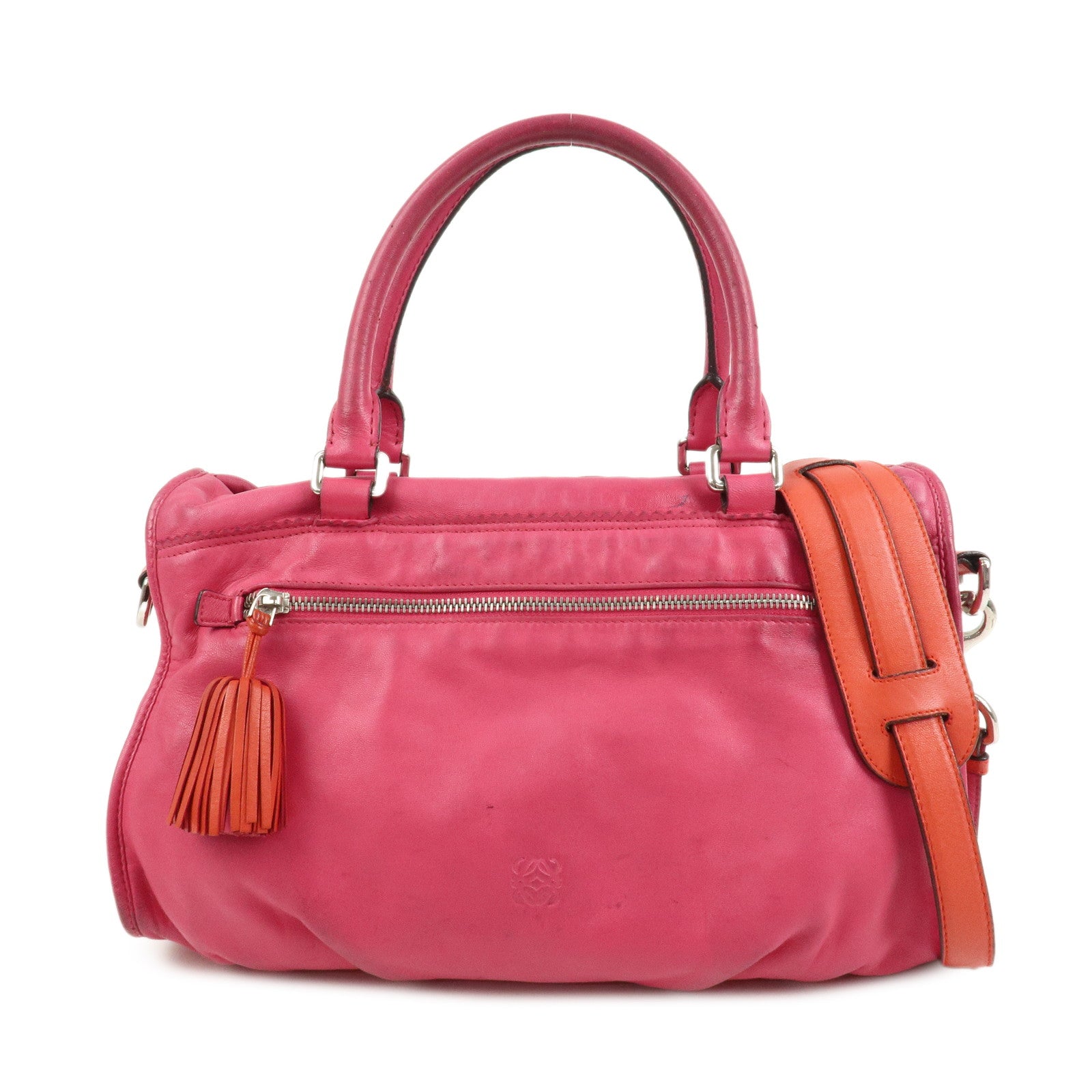 LOEWE Seville Anagram Nappa Leather 2Way Shoulder Hand Bag Pink