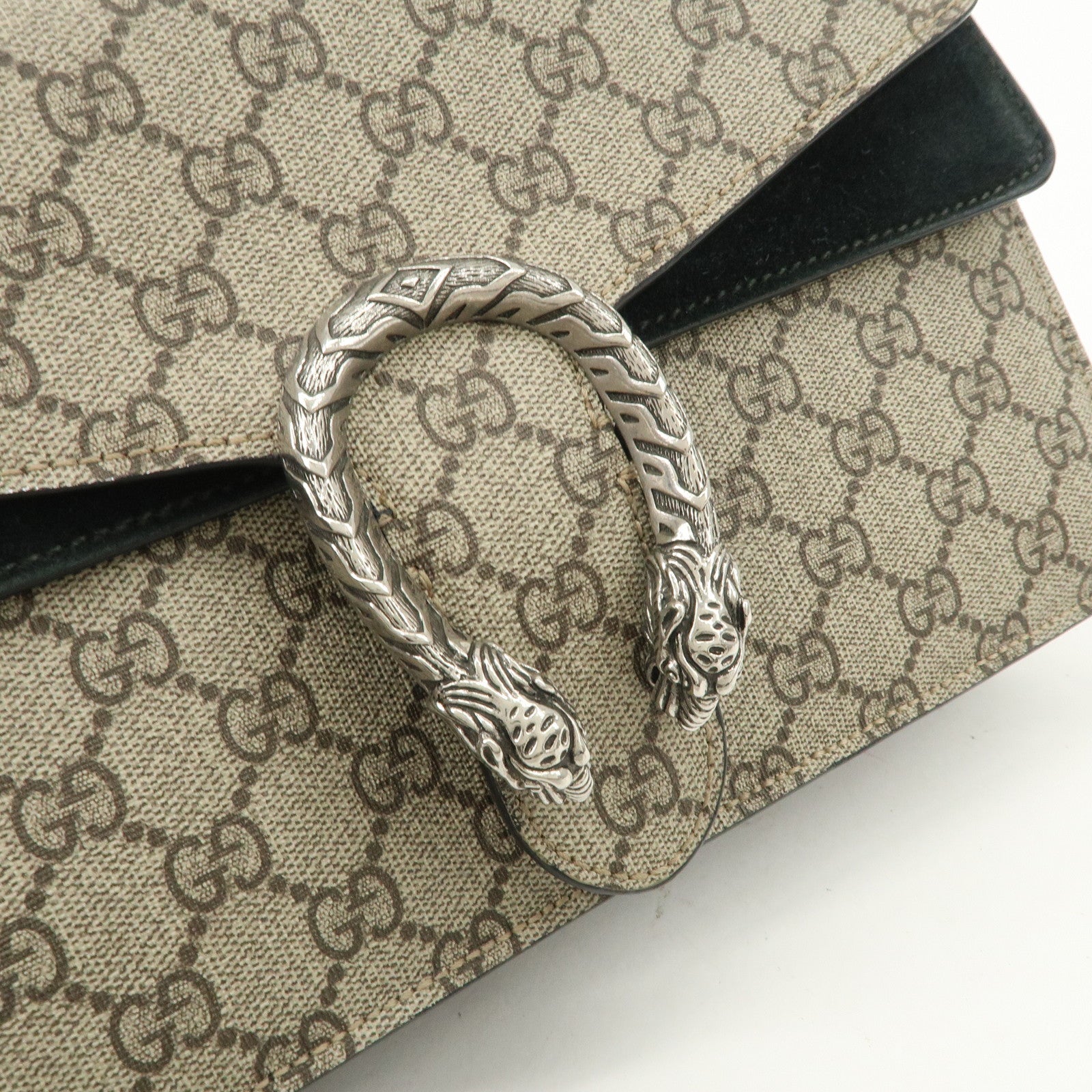 GUCCI Dionysus GG Supreme Suede Chain Shoulder Bag Beige 400249