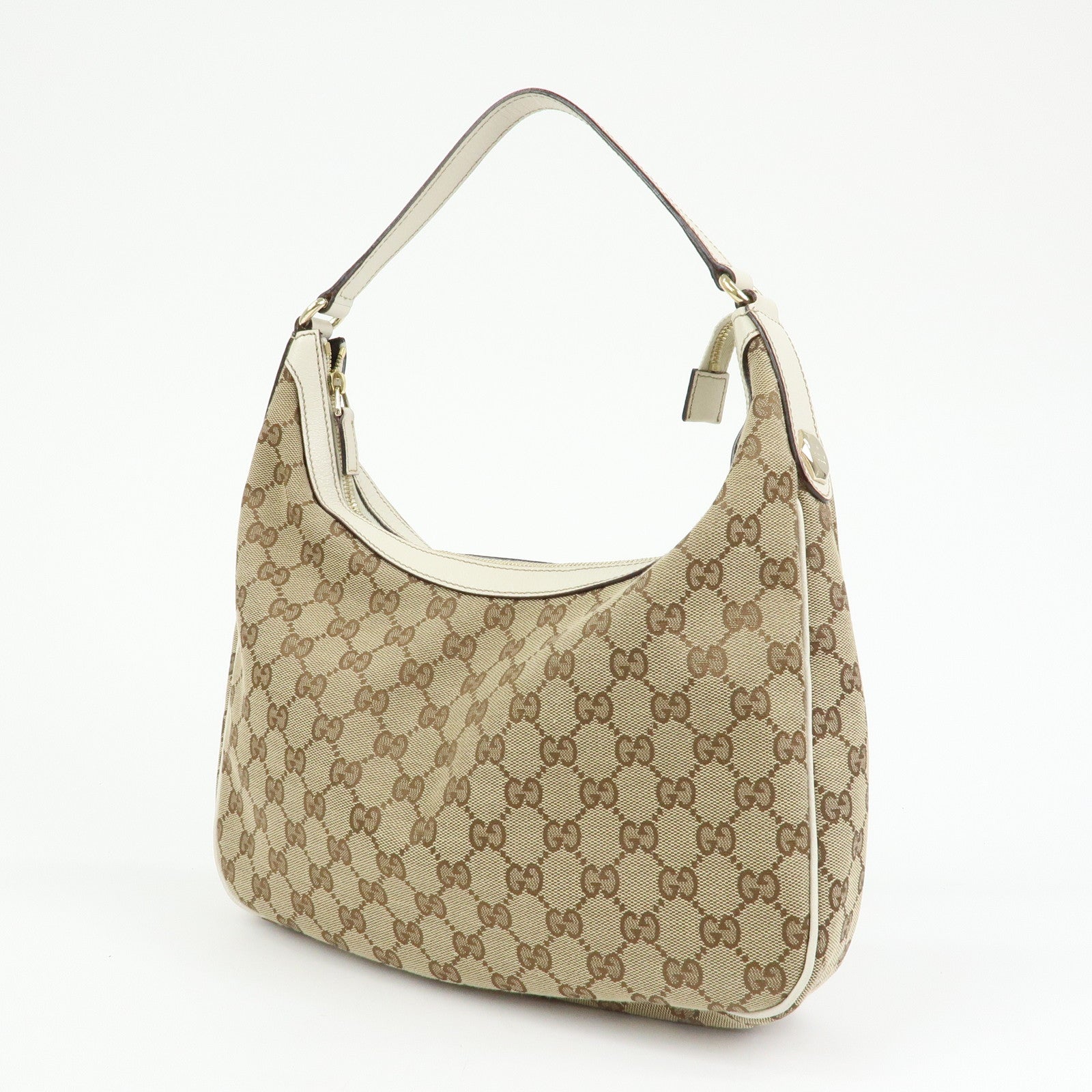 GUCCI GG Monogram Canvas Shoulder Bag Hand Bag Beige Ivory 153010