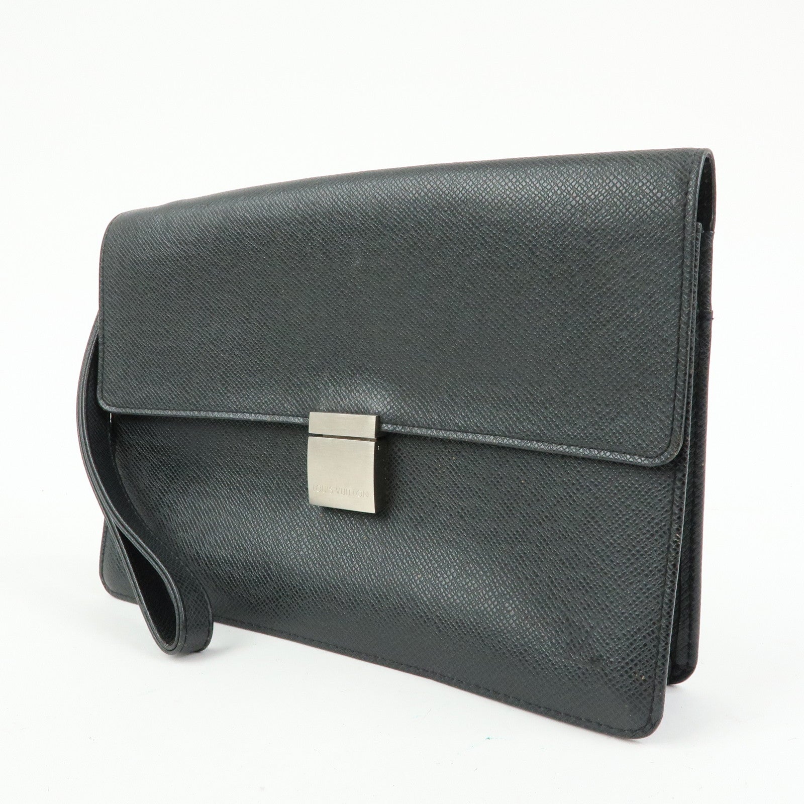 Louis Vuitton Taiga Leather Selenga Clutch Bag Ardoise M30782