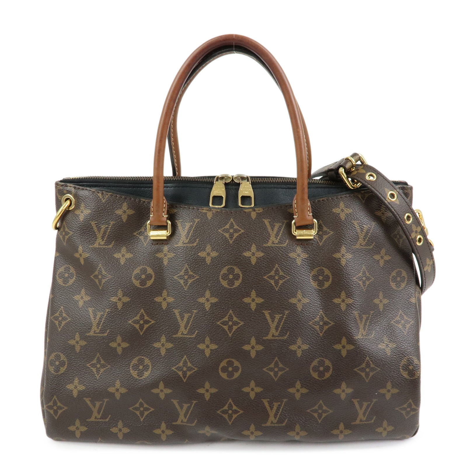Louis Vuitton Monogram Pallas 2Way Bag Hand Bag Brown Noir M41064