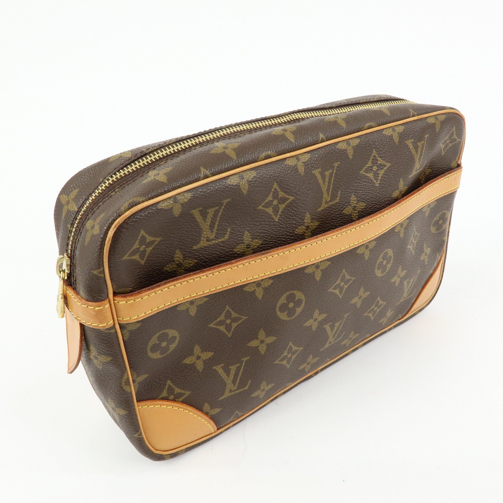 Louis Vuitton Monogram Compiegne 28 Pouch Clutch Bag Brown M51845