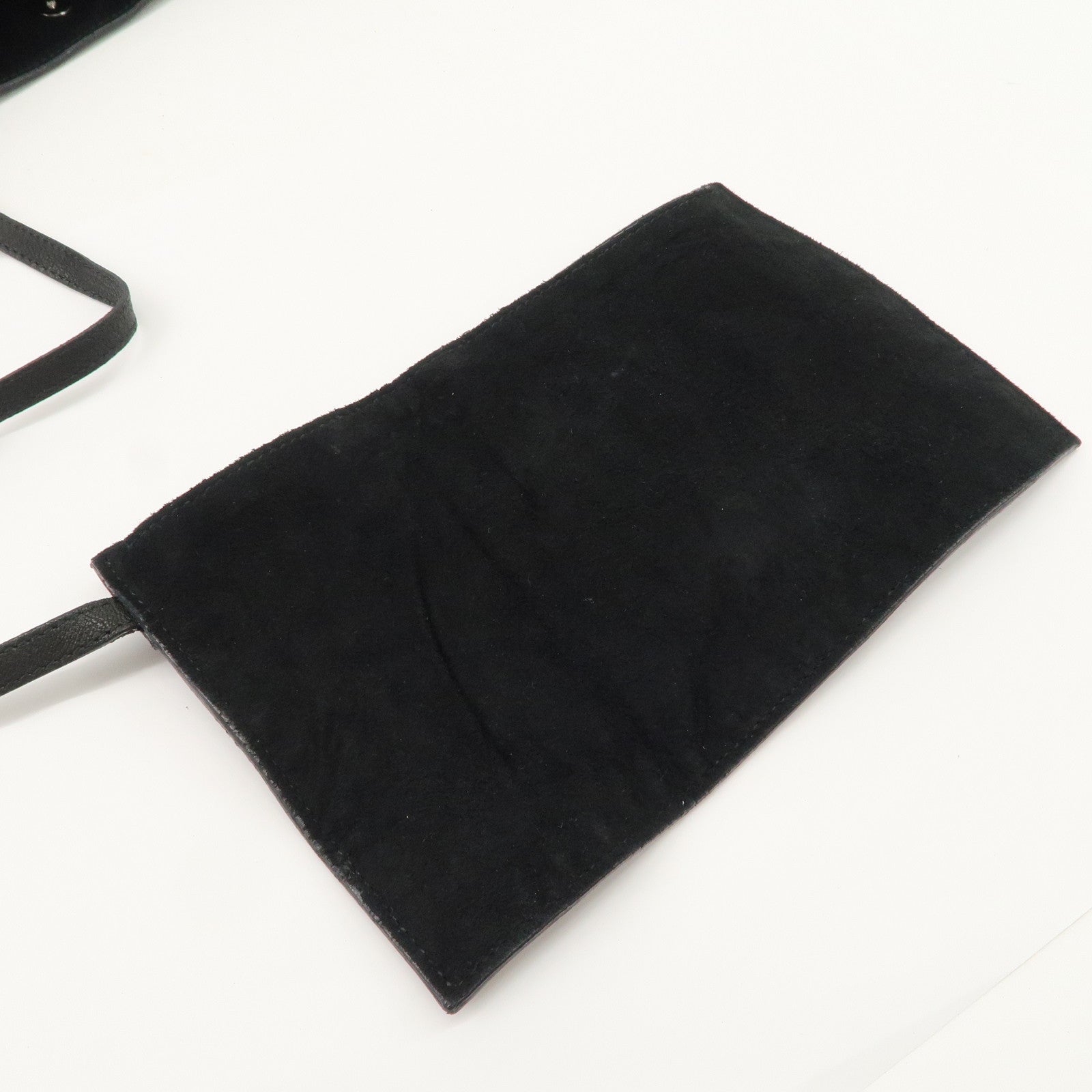 SAINT LAURENT Lody Leather Suede Shoulder Bag Hand Bag Black Used