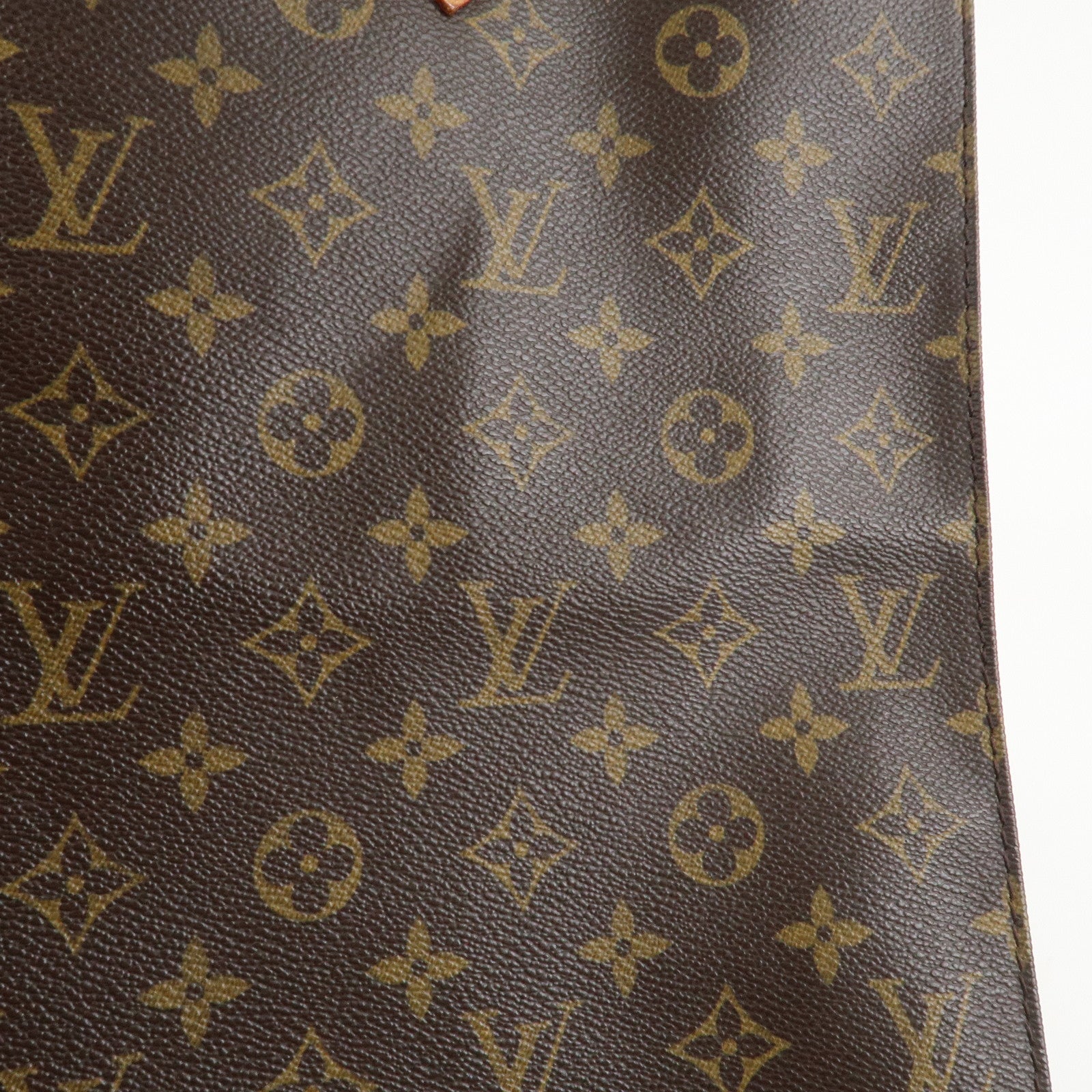 Louis Vuitton Monogram Sac Plat Tote Bag Hand Bag Brown M51140