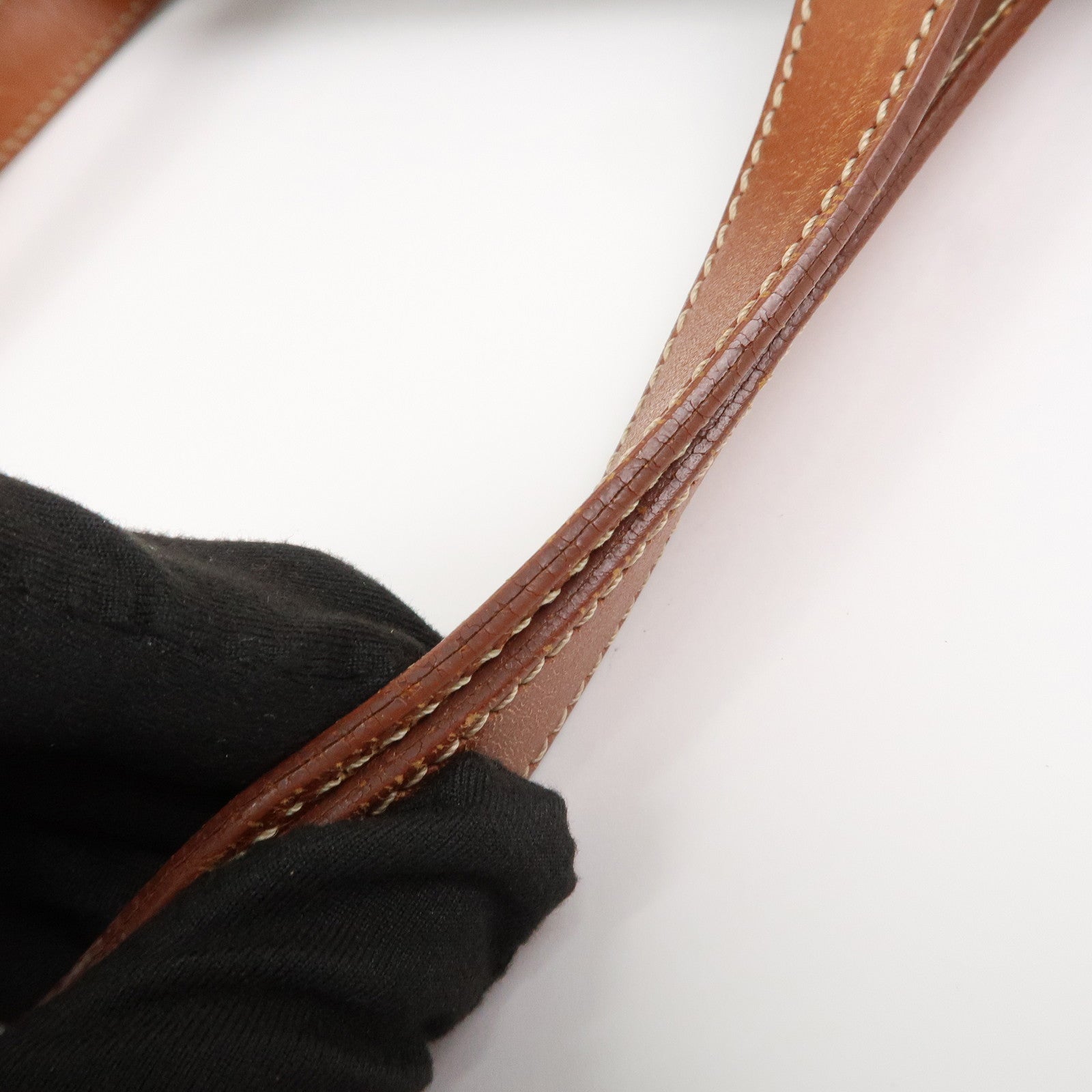 CELINE Macadam PVC Leather Shoulder Bag Hand Bag Brown