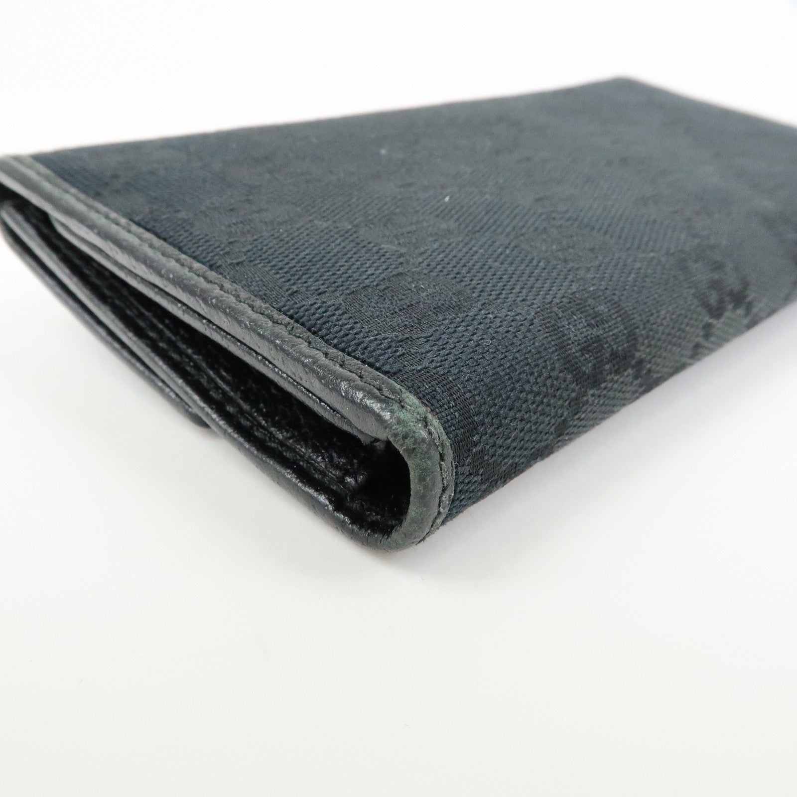 GUCCI Princy GG Canvas Leather Long Wallet Black 167468
