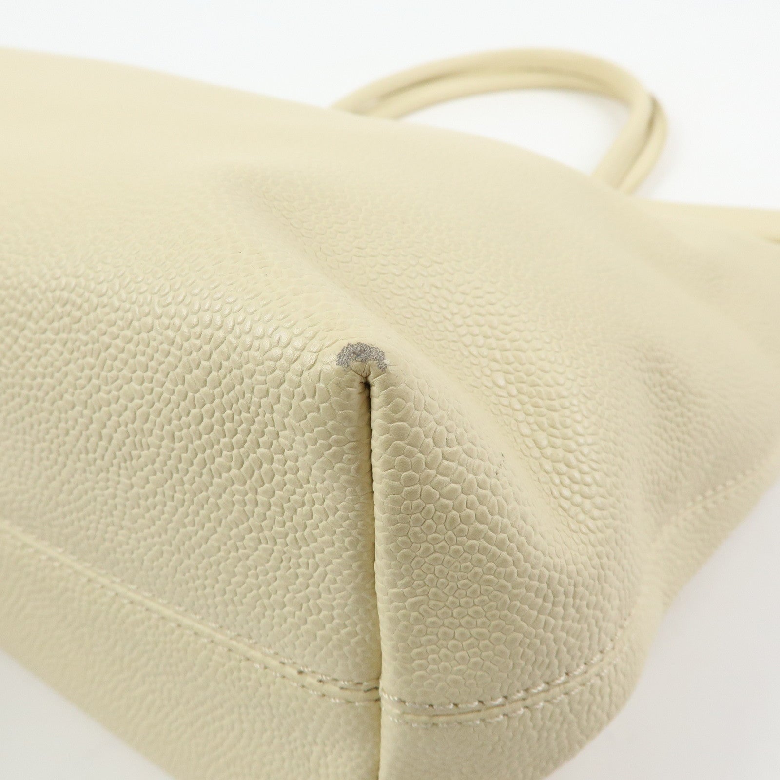 CHANEL COCO Mark Caviarskin Shoulder Bag Tote Bag Ivory