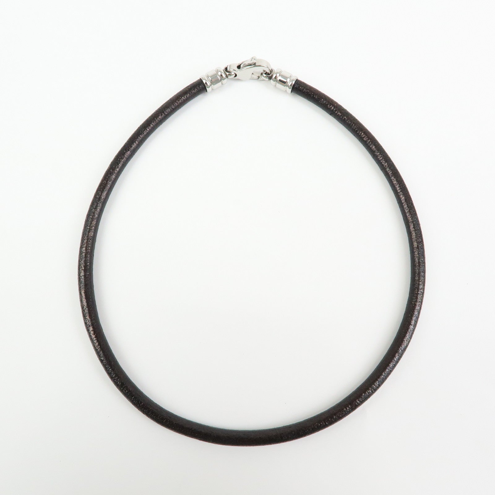 BVLGARI Leather Necklace Choker Double Wrap Bracelet Black