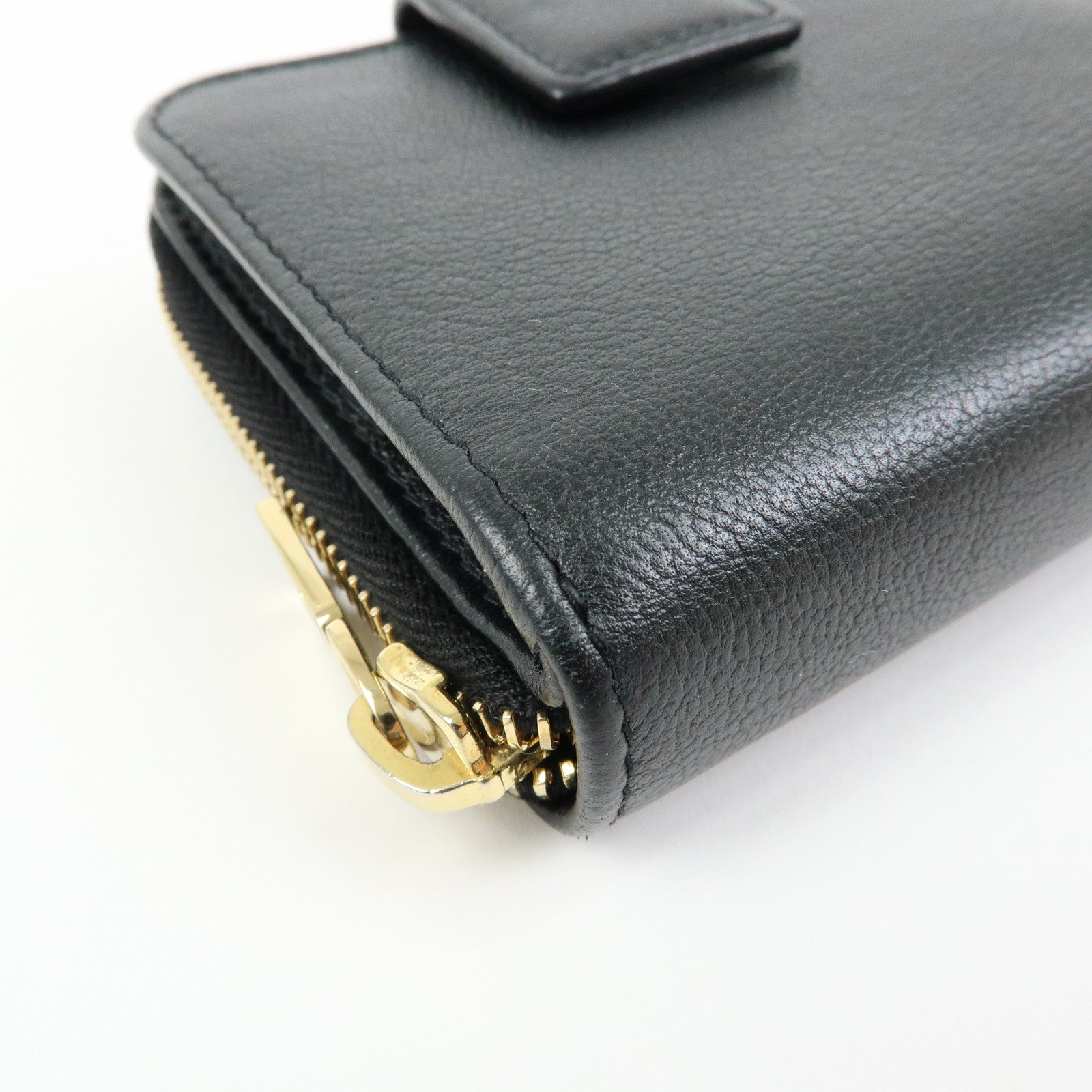 SAINT LAURENT PARIS Casandra Calf Leather Compact Wallet 568985