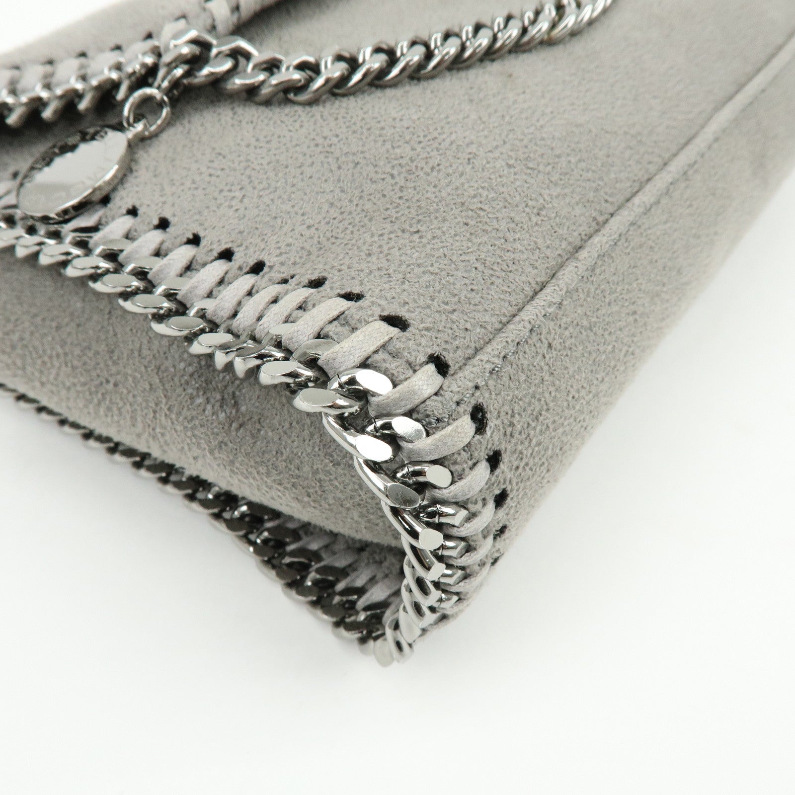 STELLA MCCARTNEY Falabella Faux Leather Shoulder Bag Gray 364519
