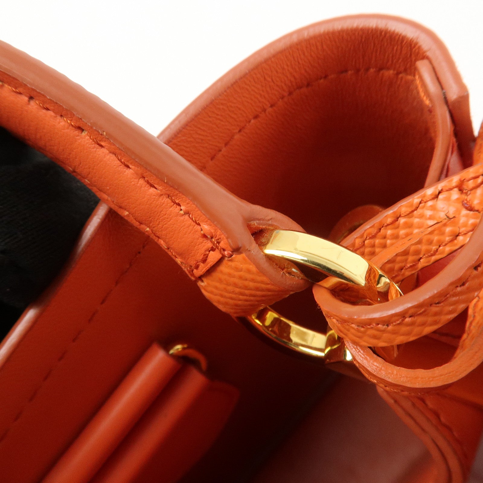 PRADA Panier 2Way Bag Hand Bag Shoulder Bag Orange 1BA217