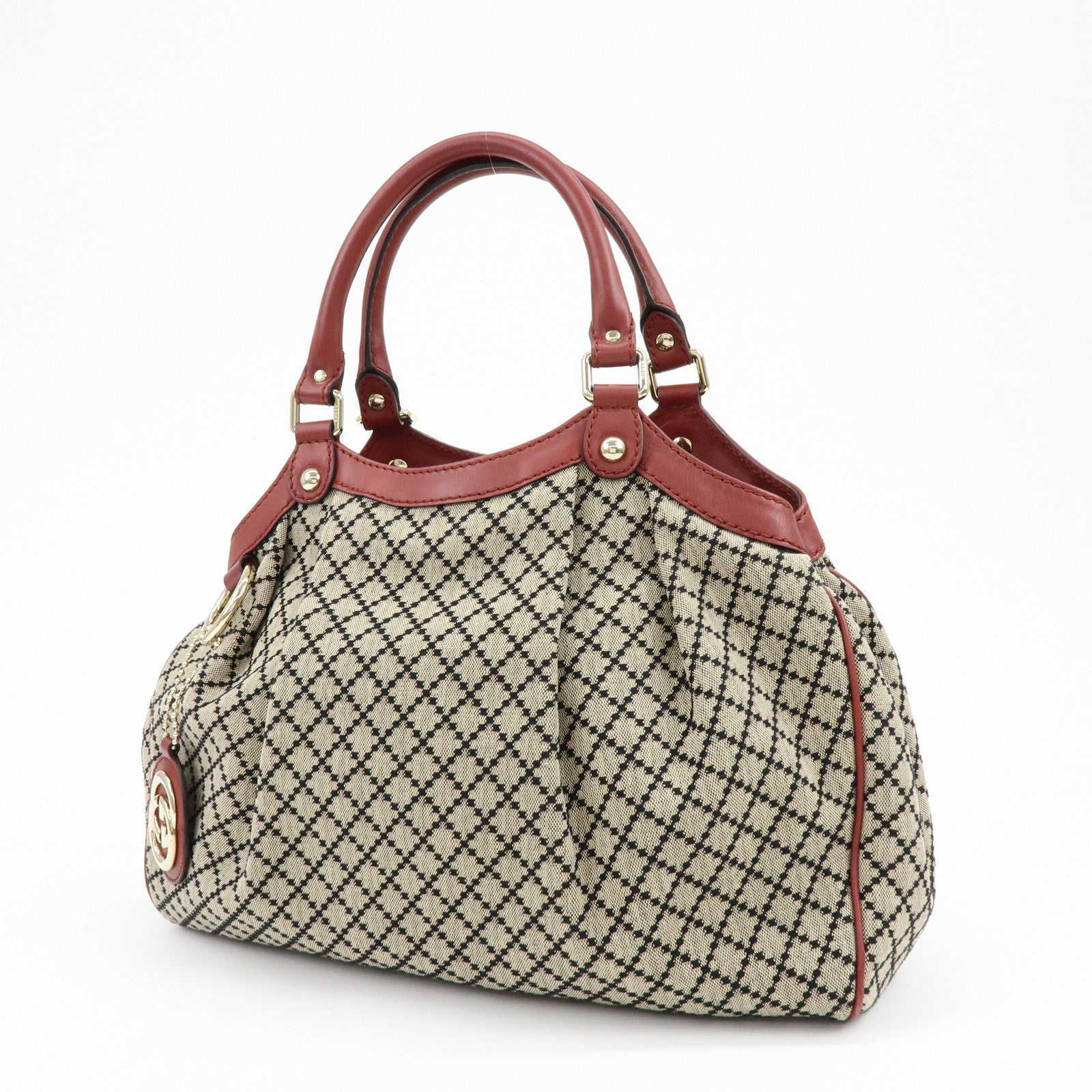GUCCI Diamante Sukey Interlocking G Tote Bag Hand Bag 211944