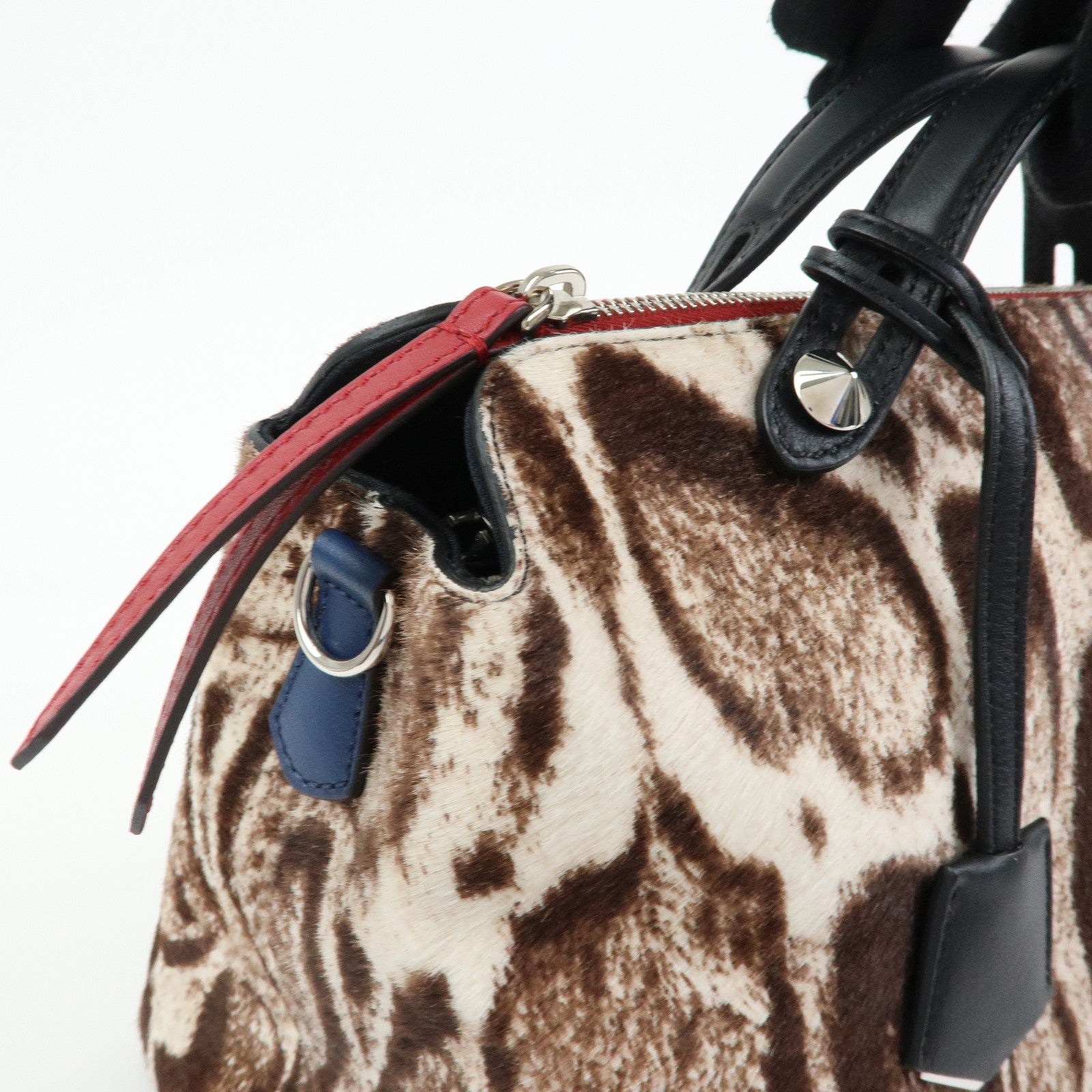 FENDI By The Way Pony Hair Calf Leather Leopard 2Way Bag 8BL125