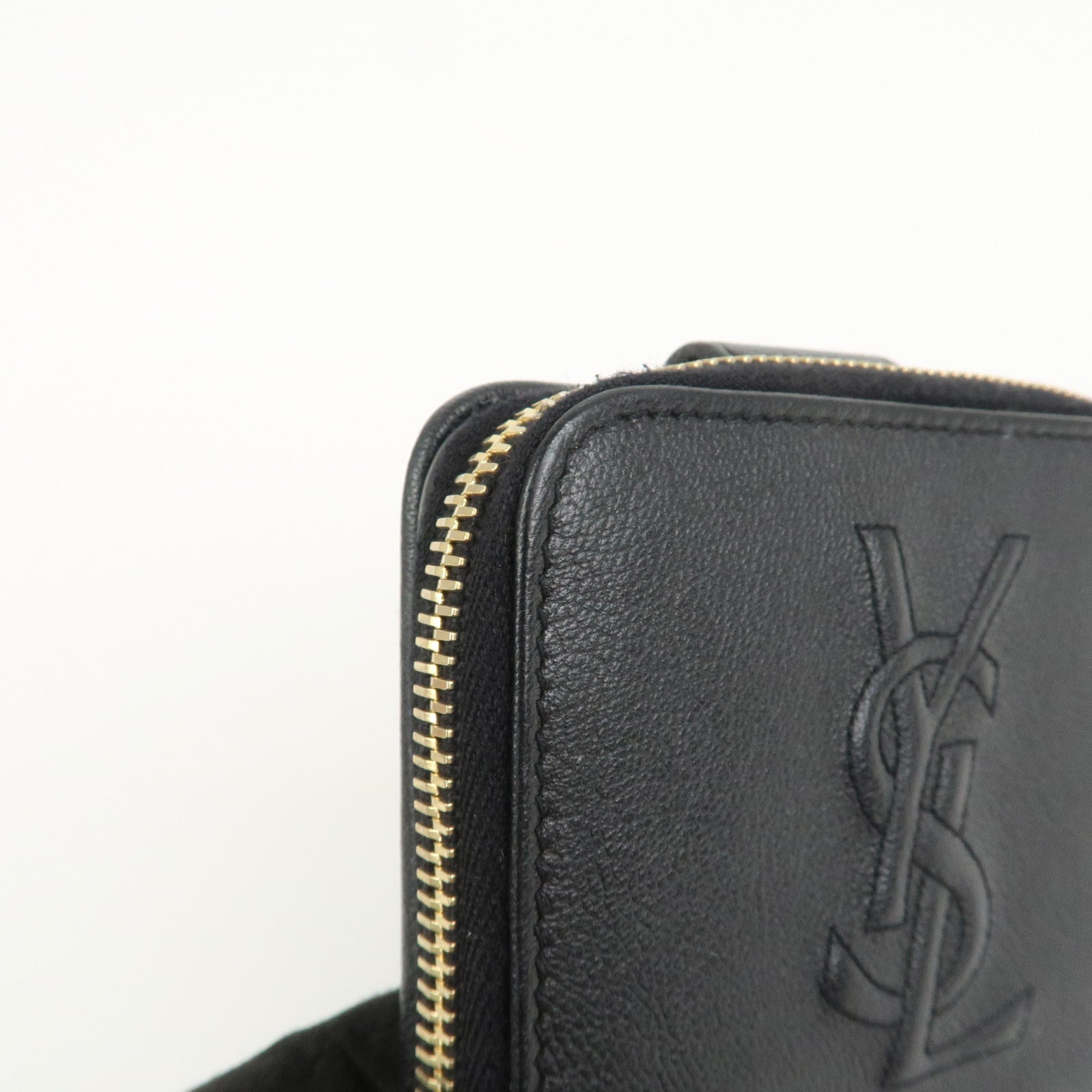 SAINT LAURENT PARIS Coin Case Coin Wallet Leather Black Logo 352906