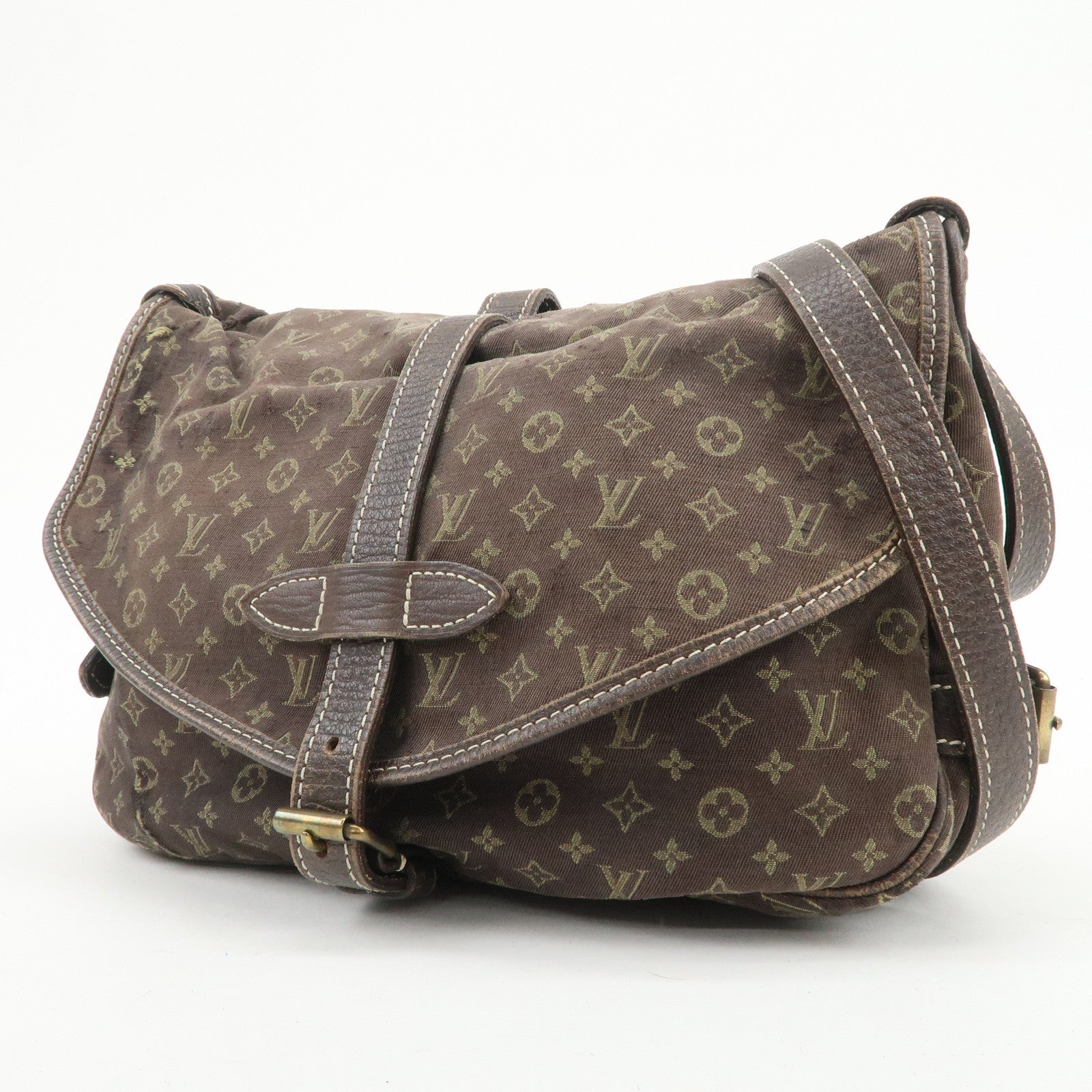 Louis Vuitton Monogram Mini Lin Saumur 30 Shoulder Bag Ebene M95227