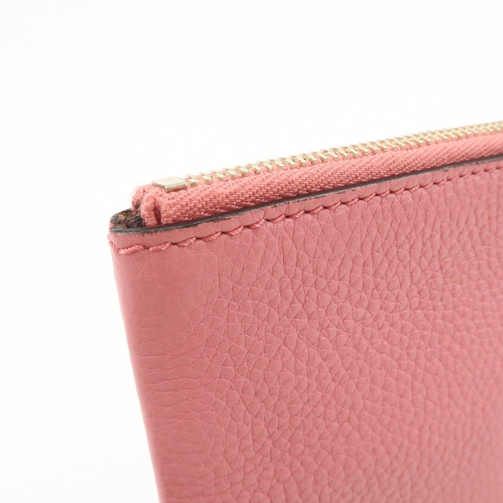 GUCCI Bamboo Leather Hand Bag Clutch Bag Pouch Pink