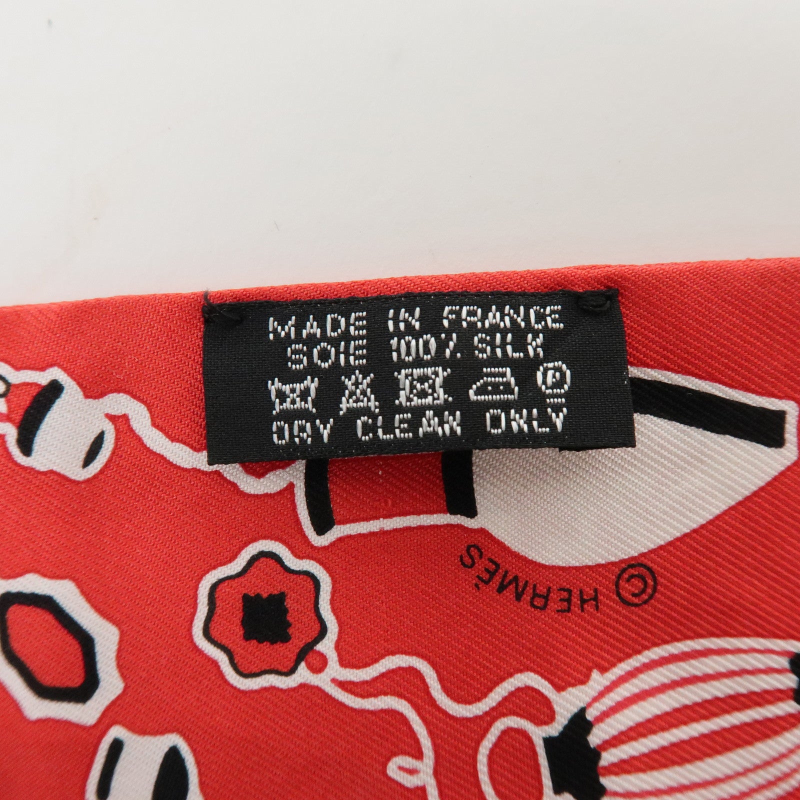 HERMES Twilly Silk 100% Scarf Les Flacons Bandana Red Navy