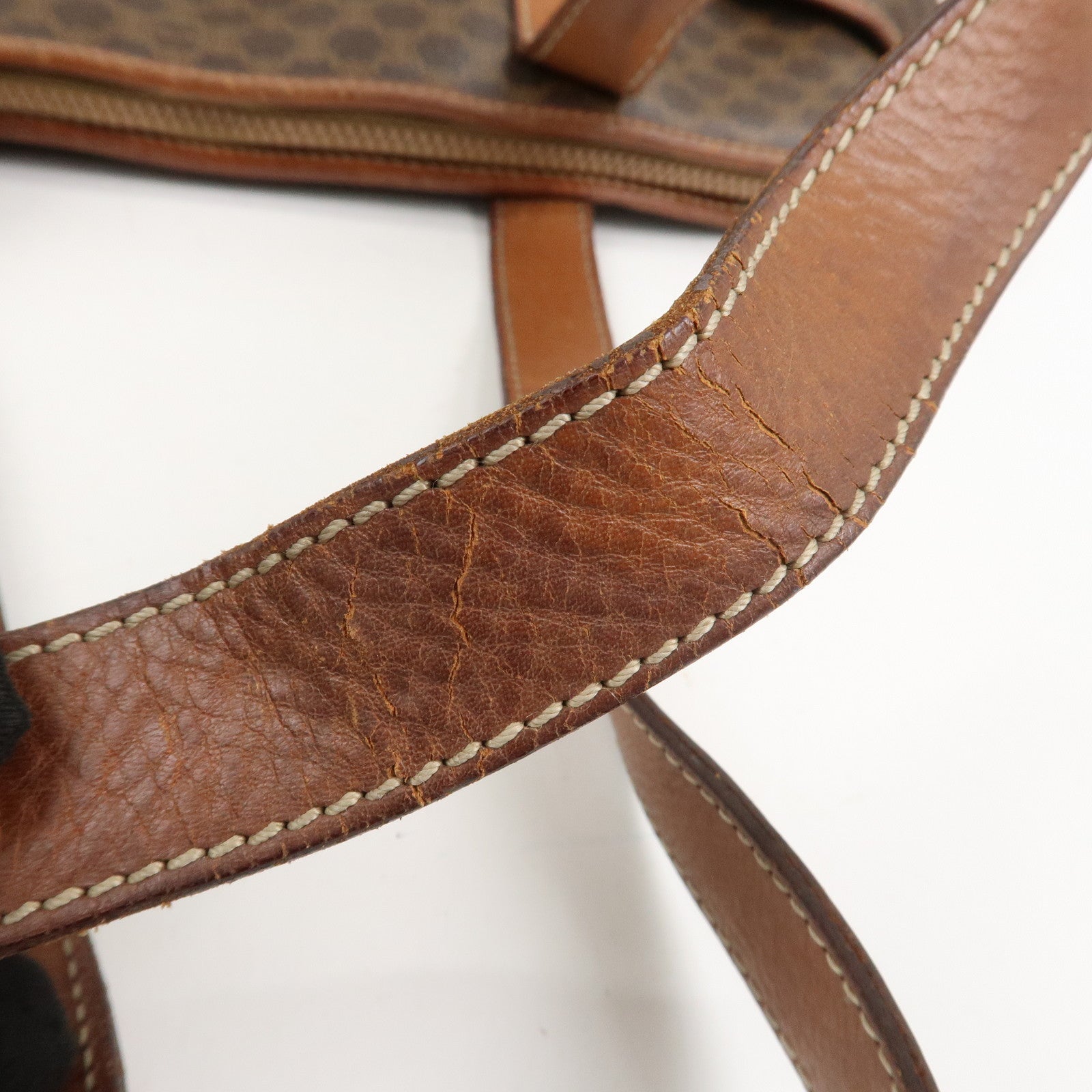 CELINE Macadam PVC Leather Tote Bag Shoulder Bag Brown