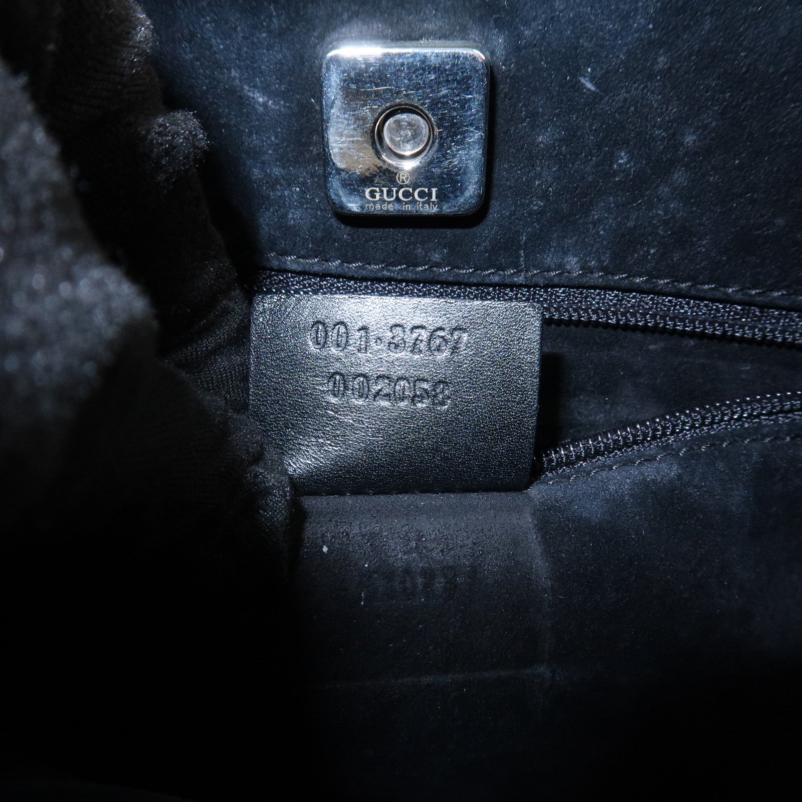 GUCCI Logo Leather Shoulder Bag Hand Bag Black 001繝サ3767