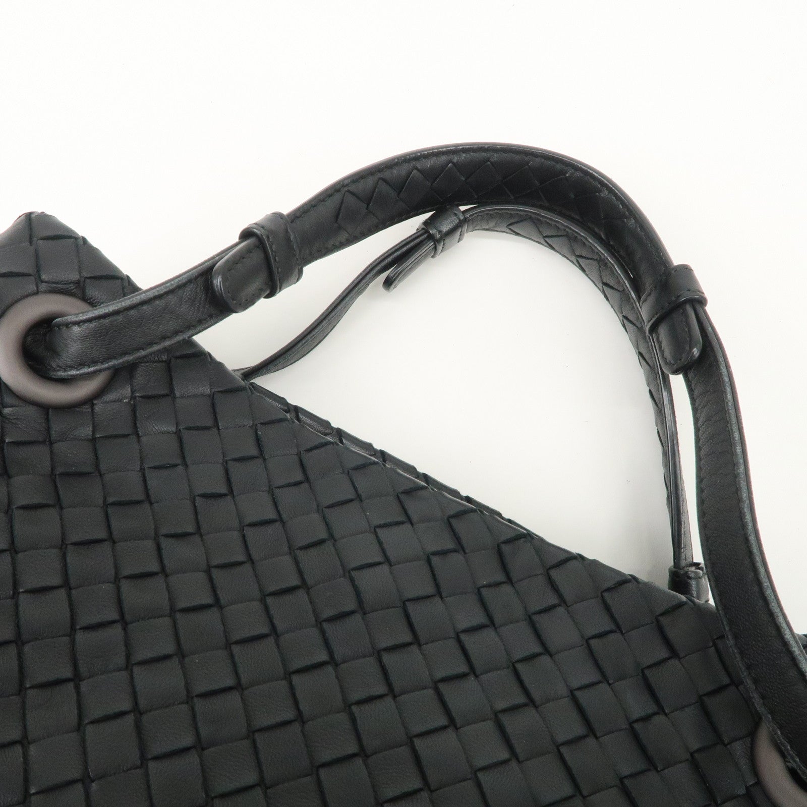 BOTTEGA VENETA Intrecciato Leather Garda Bag Hand Bag Black 405071