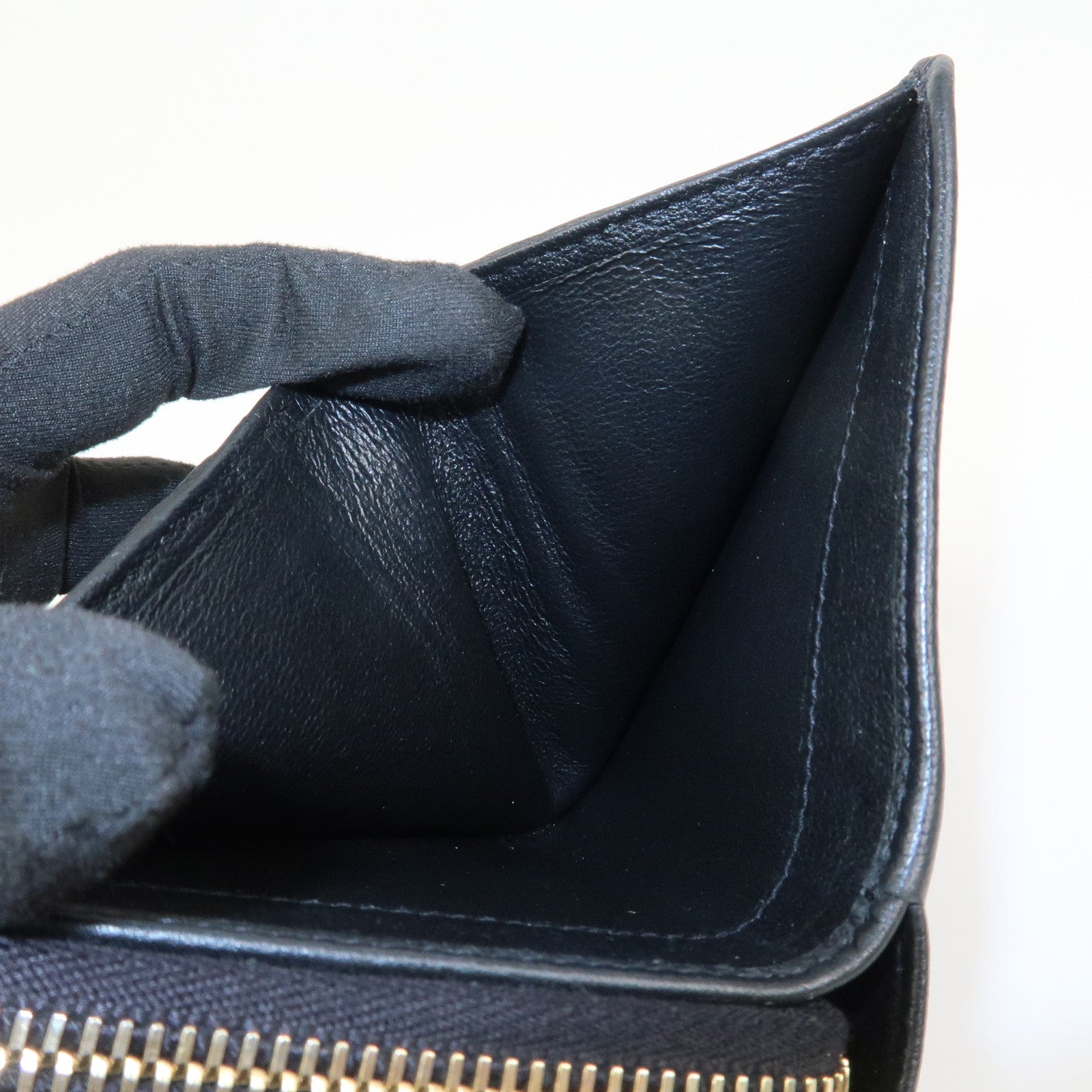 SAINT LAURENT PARIS Coin Case Coin Wallet Leather Black Logo 352906