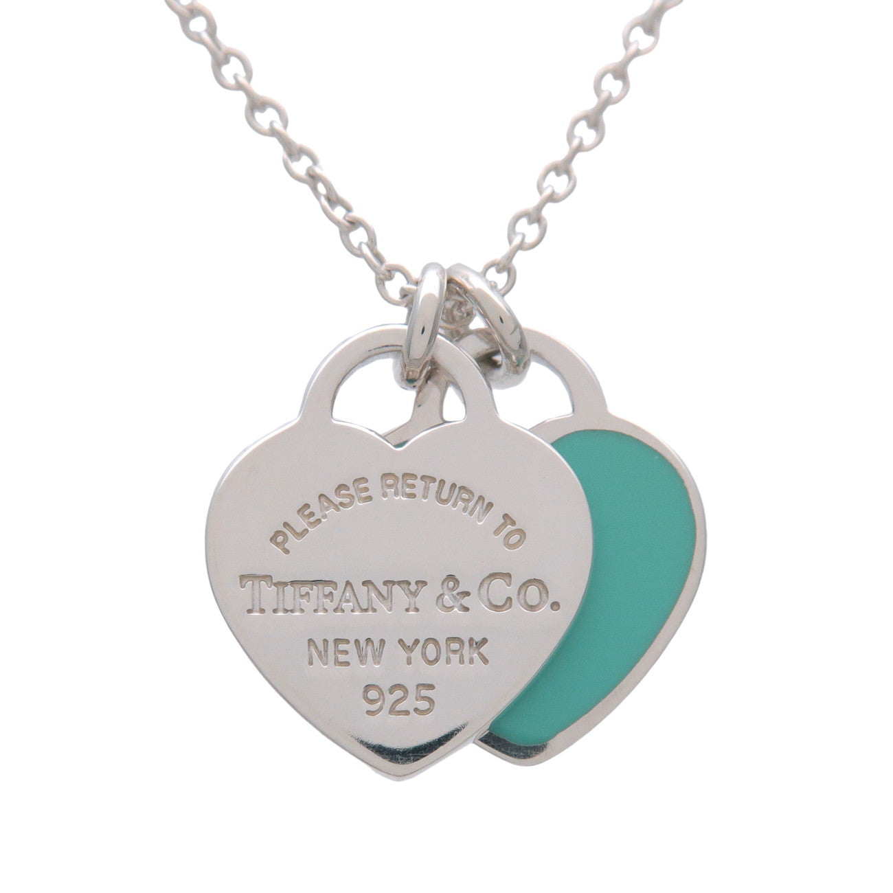 Tiffany & Co Return to Tiffany Mini Double Heart Tag Necklace SV925