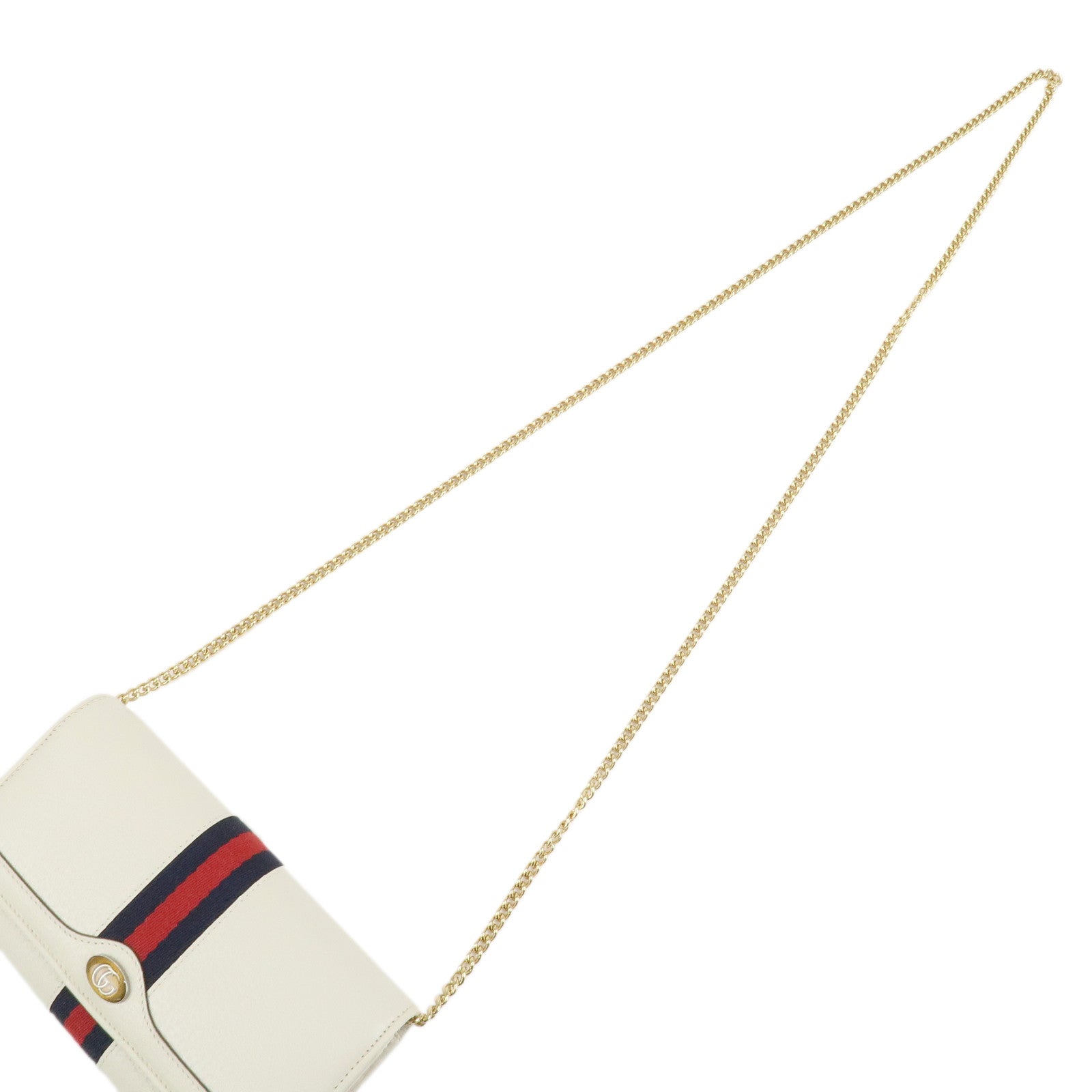 GUCCI GG Marmont Sherry Leather Chain Wallet WOC Ivory 546592