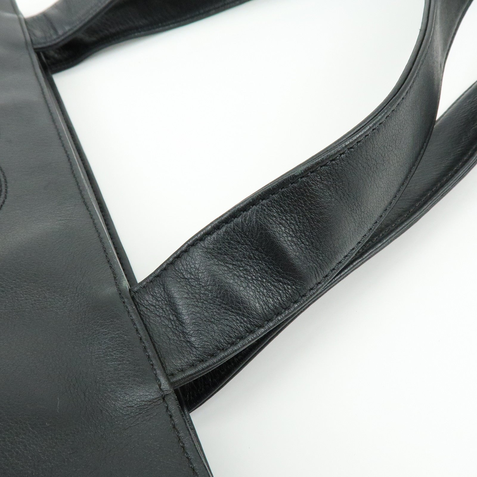 CHANEL COCO Mark Calf Leather Tote Bag Shoulder Bag Black A14305