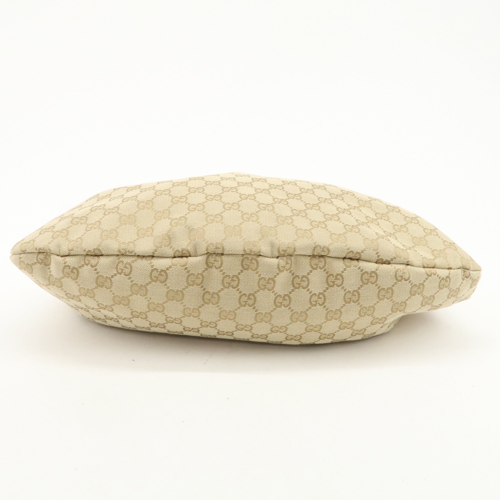 GUCCI Bamboo GG Canvas Shoulder Bag Hand Bag Beige 124293