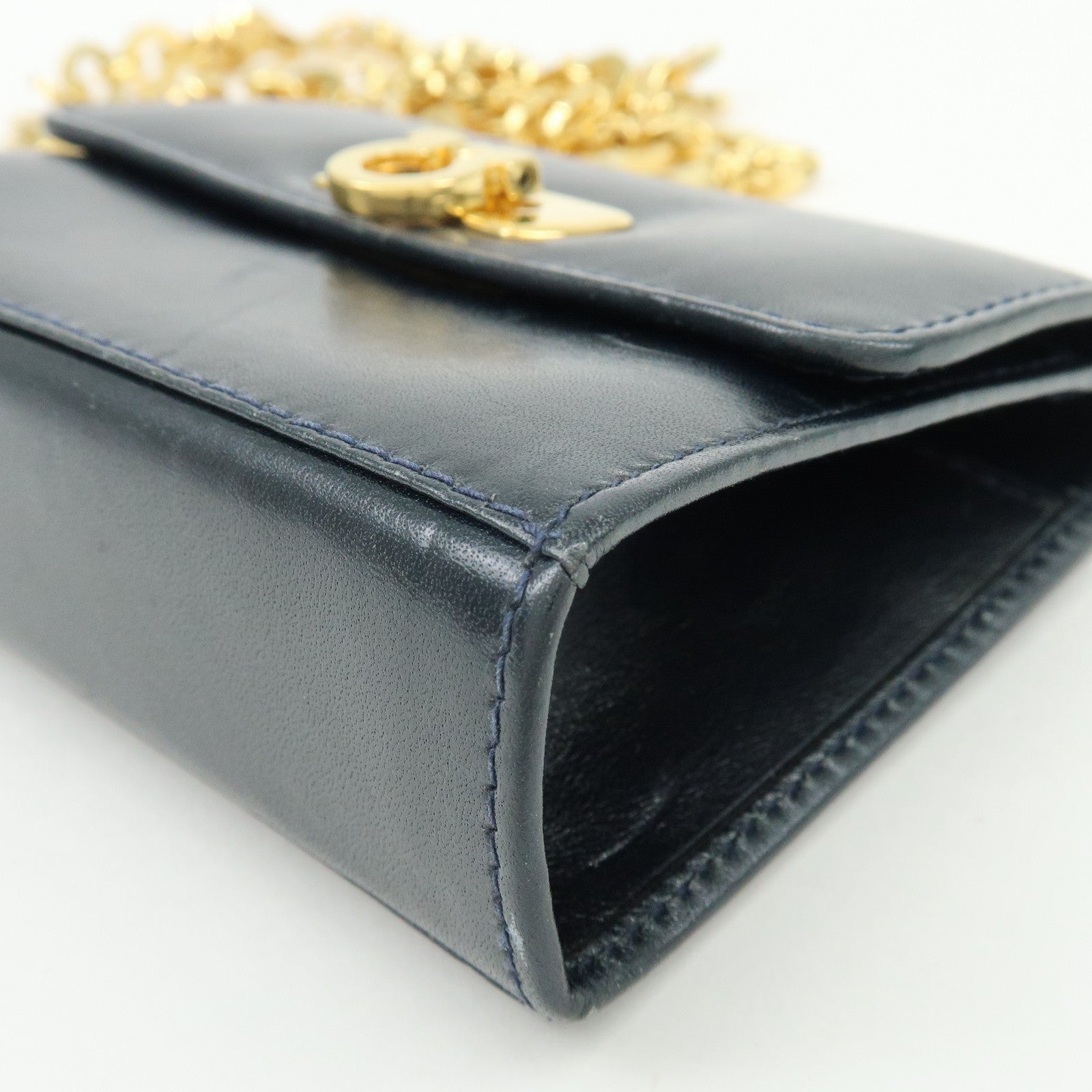 Ferragamo Gancini Leather Mini Shoulder Bag Crossbody Bag Navy