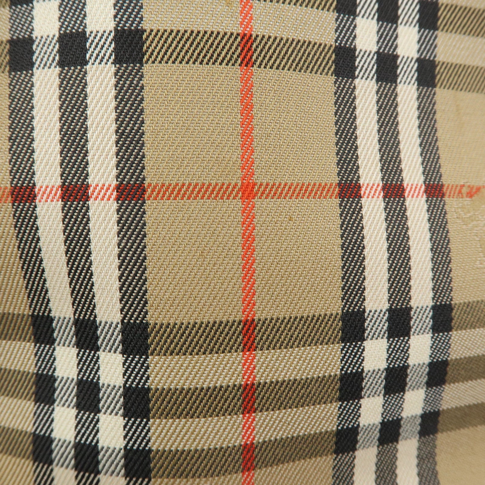 BURBERRY Nova Plaid Canvas Leather Hand Bag Tote Bag Beige Black