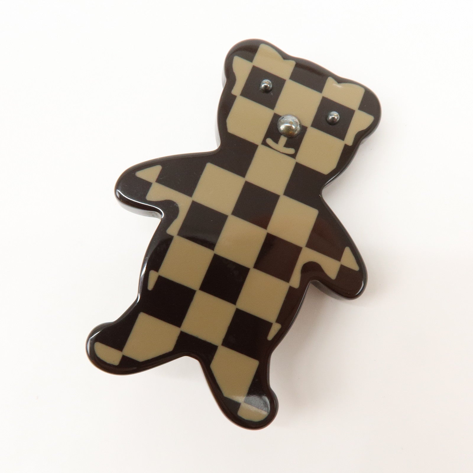 Louis Vuitton Monogram Damier Plastic Brooch Teddy Bear M64939