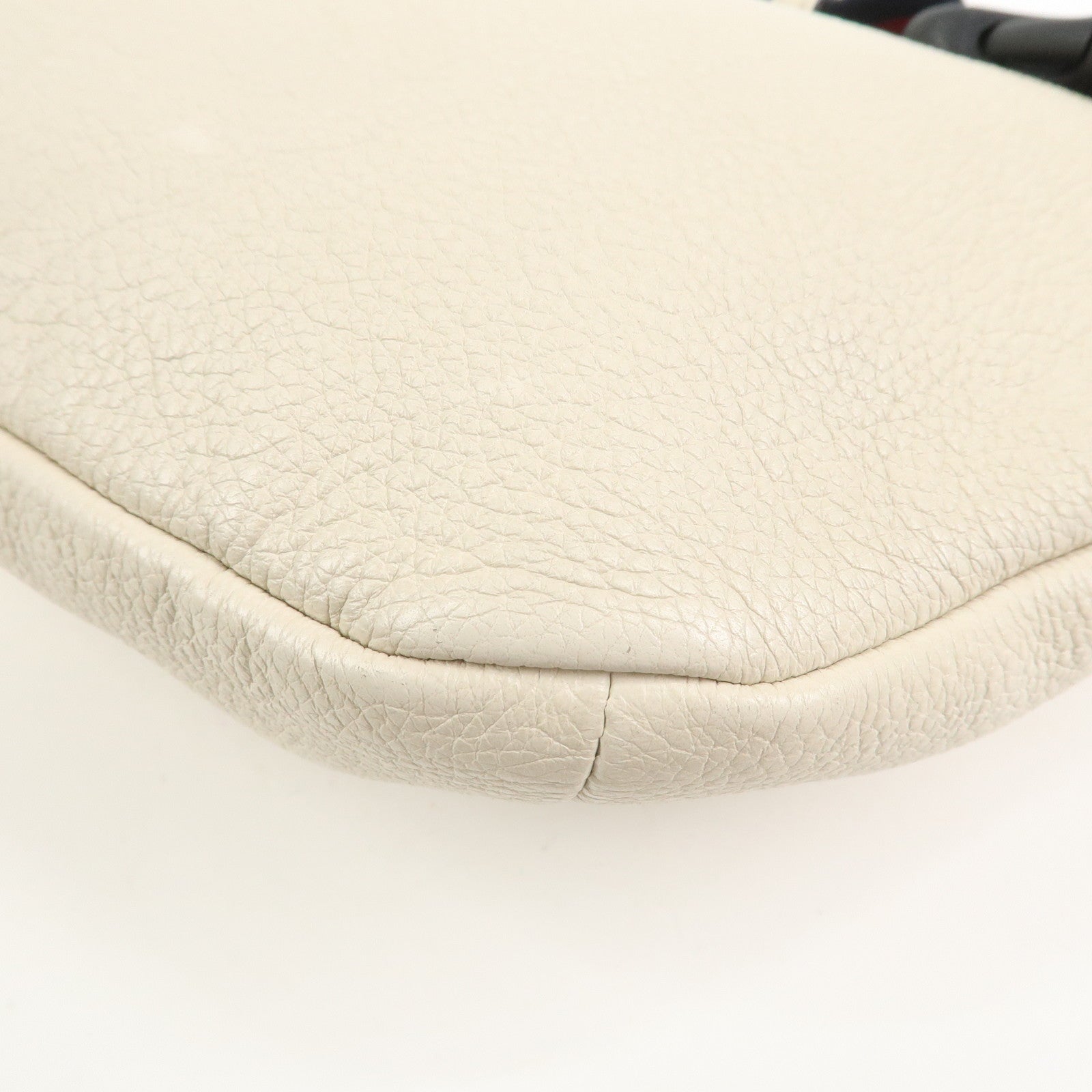 GUCCI Sherry Leather Canvas Waist Bag Ivory 493869