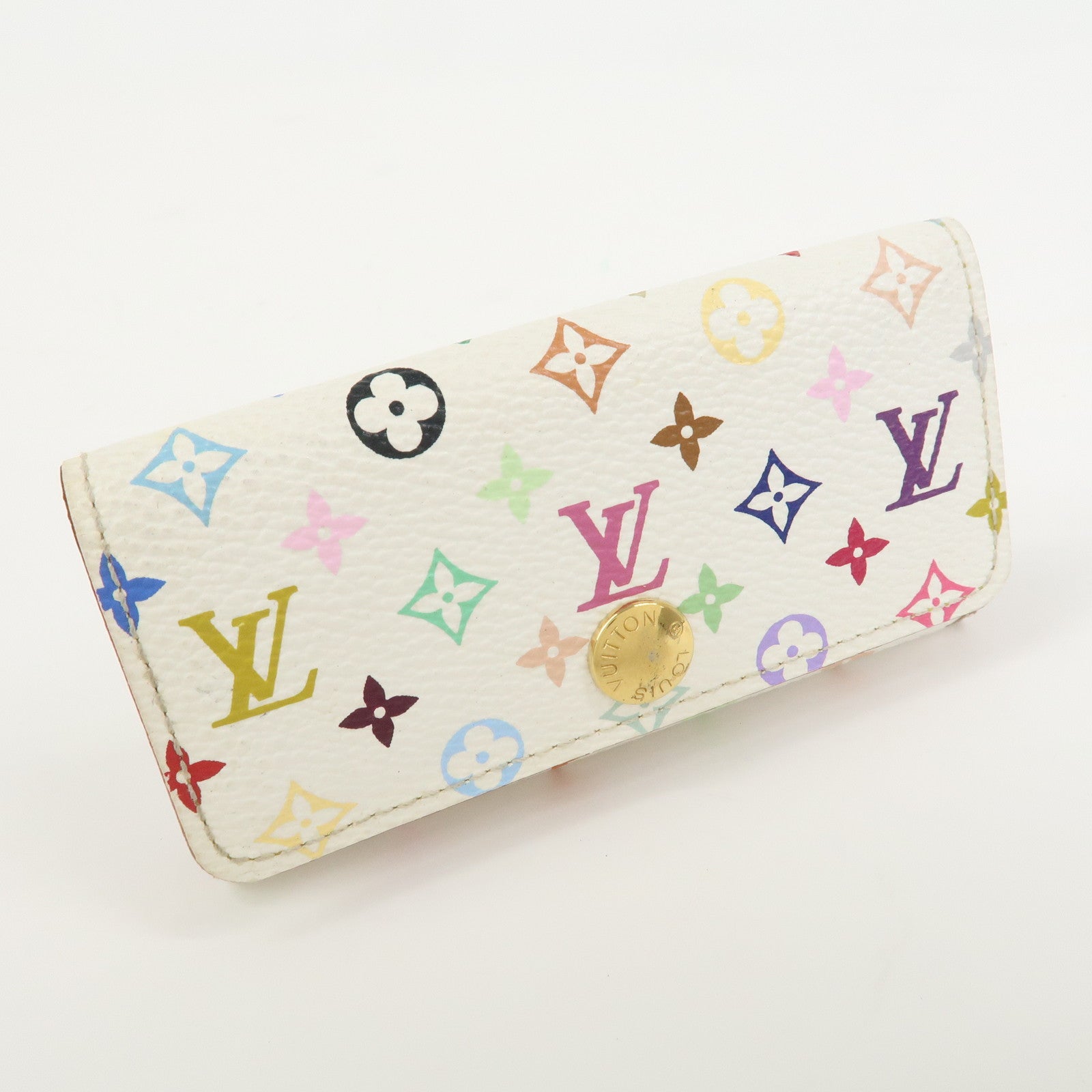 Louis Vuitton Monogram Multicolor Multiclés 4 Key Case Blanc M60043