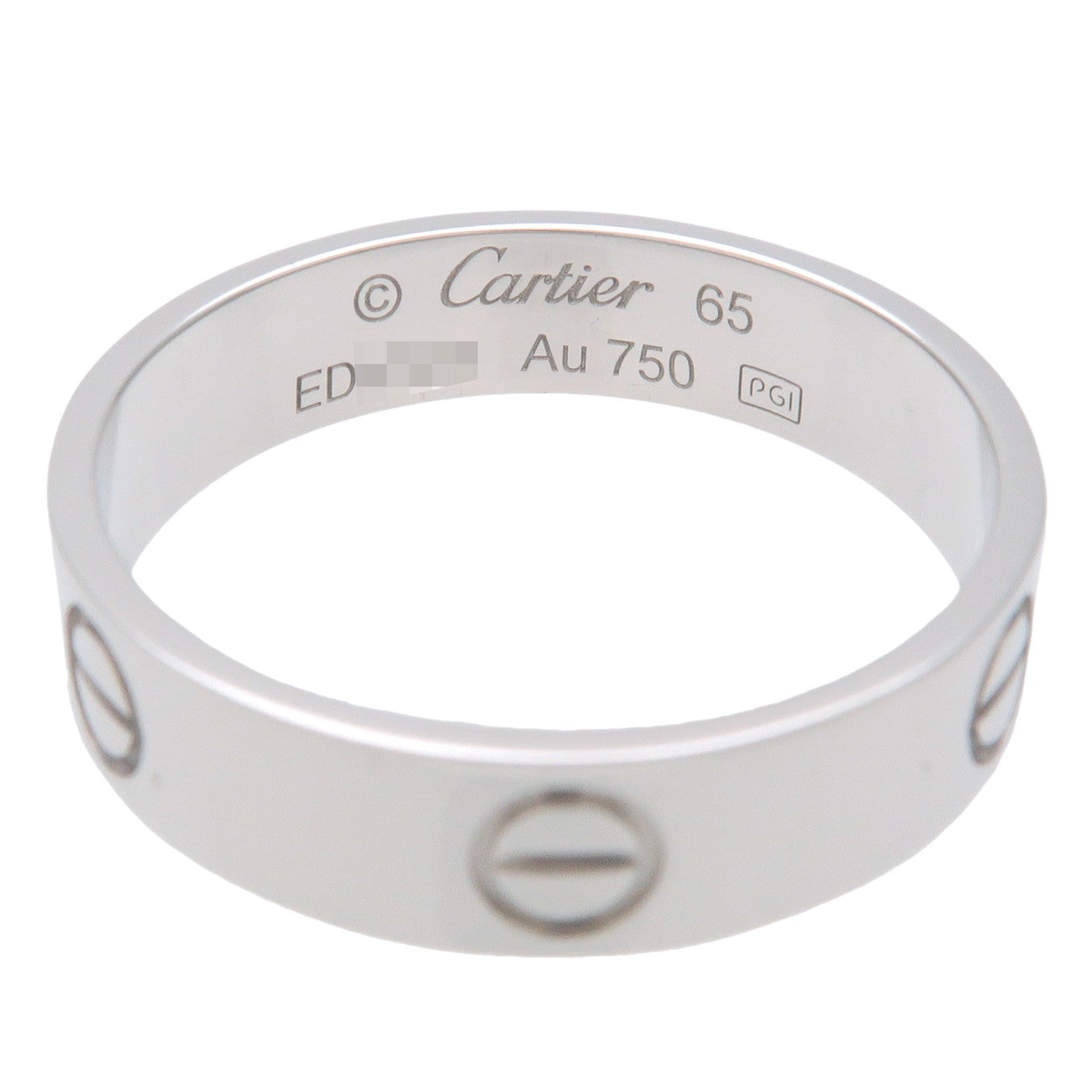 Cartier Love Ring #65 K18WG 750WG White Gold US11-11.5 EU64.5 Used