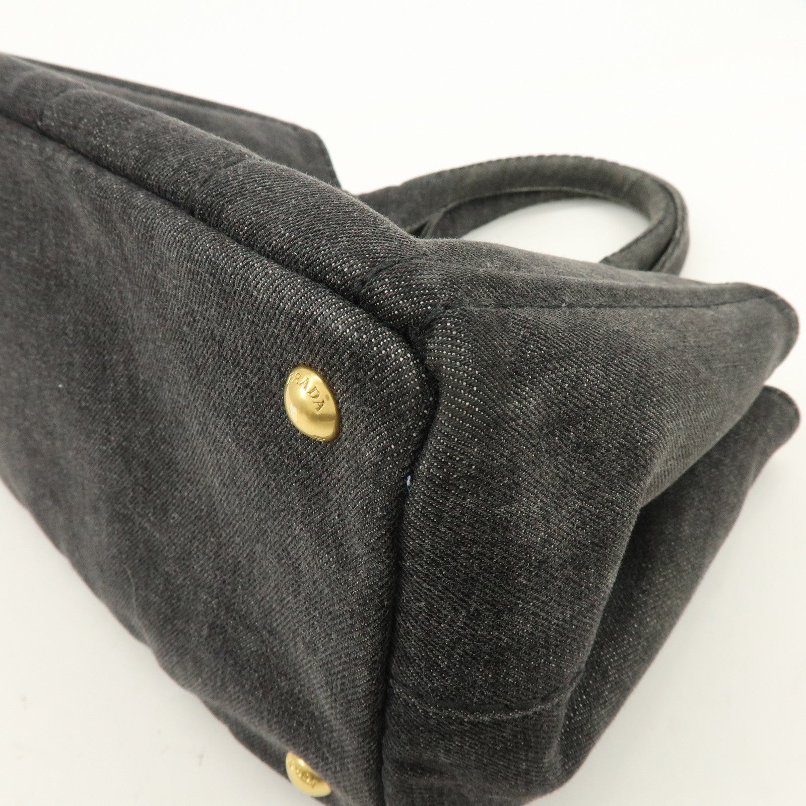 PRADA Canapa Canvas 2Way Bag Hand Bag Shoulder Bag Black