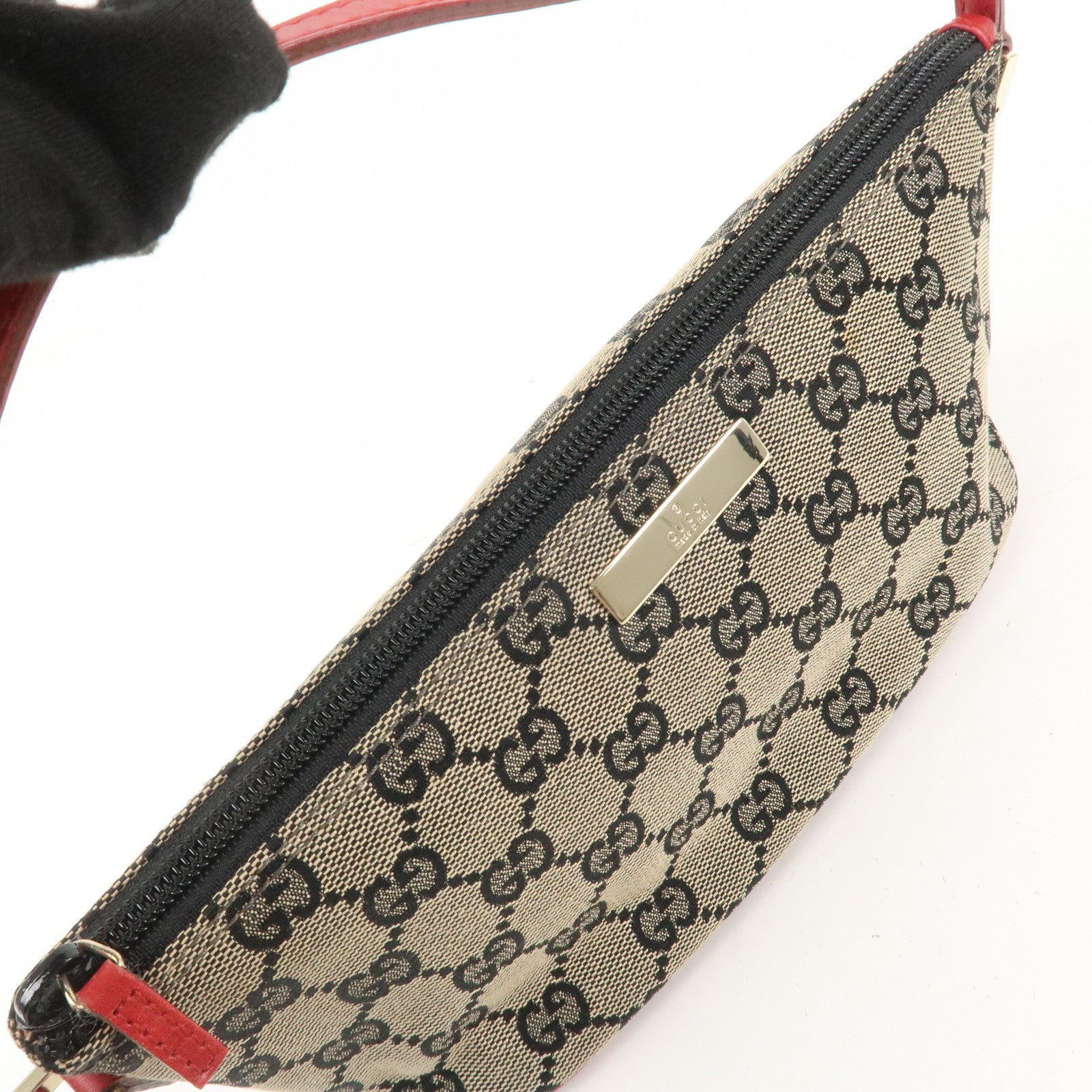 GUCCI Boat Bag GG Monogram Canvas Pouch Hand Bag 039.1103