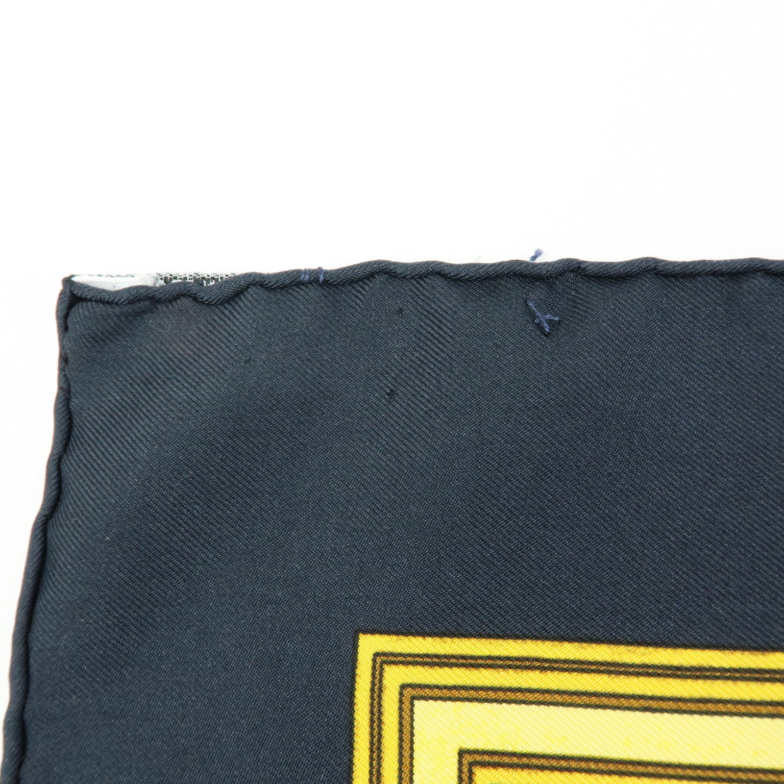 HERMES Carre 90 Silk 100% Scarf LES TUILERIES Black Gold