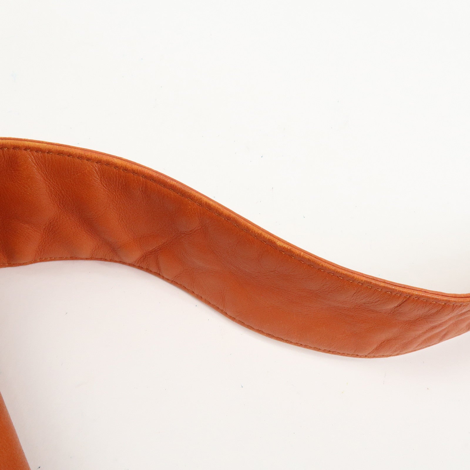 CHANEL COCO Mark Lamb Skin Shoulder Bag Orange